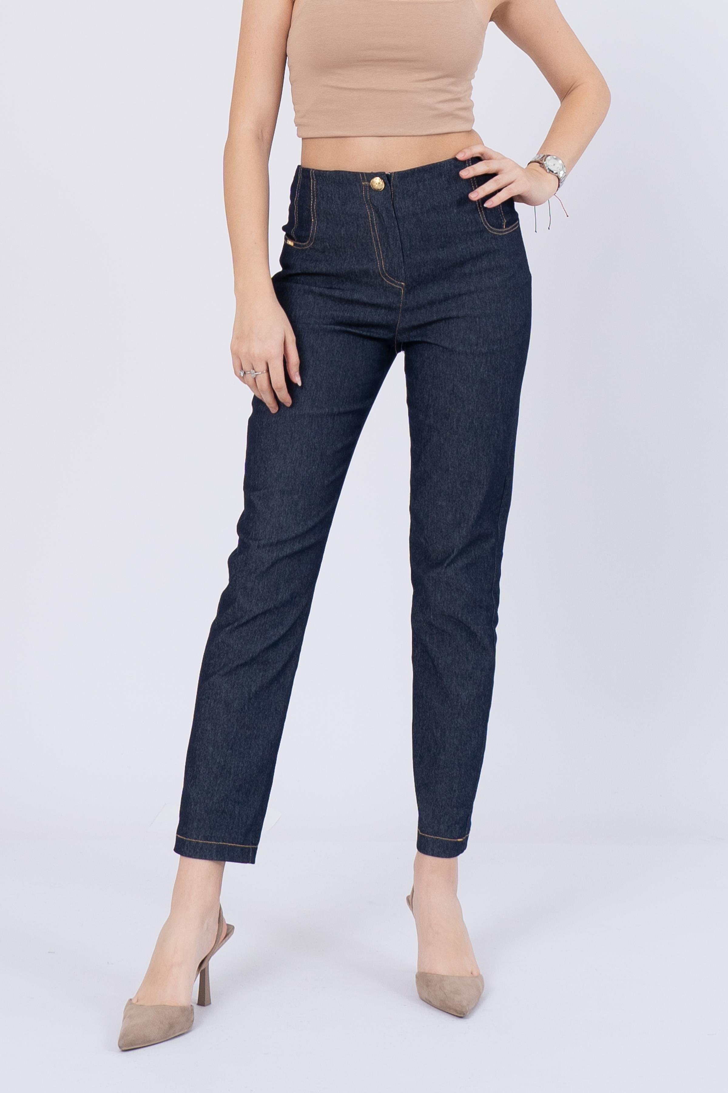 Denim Pensli Ve Cepli Pantolon 30207