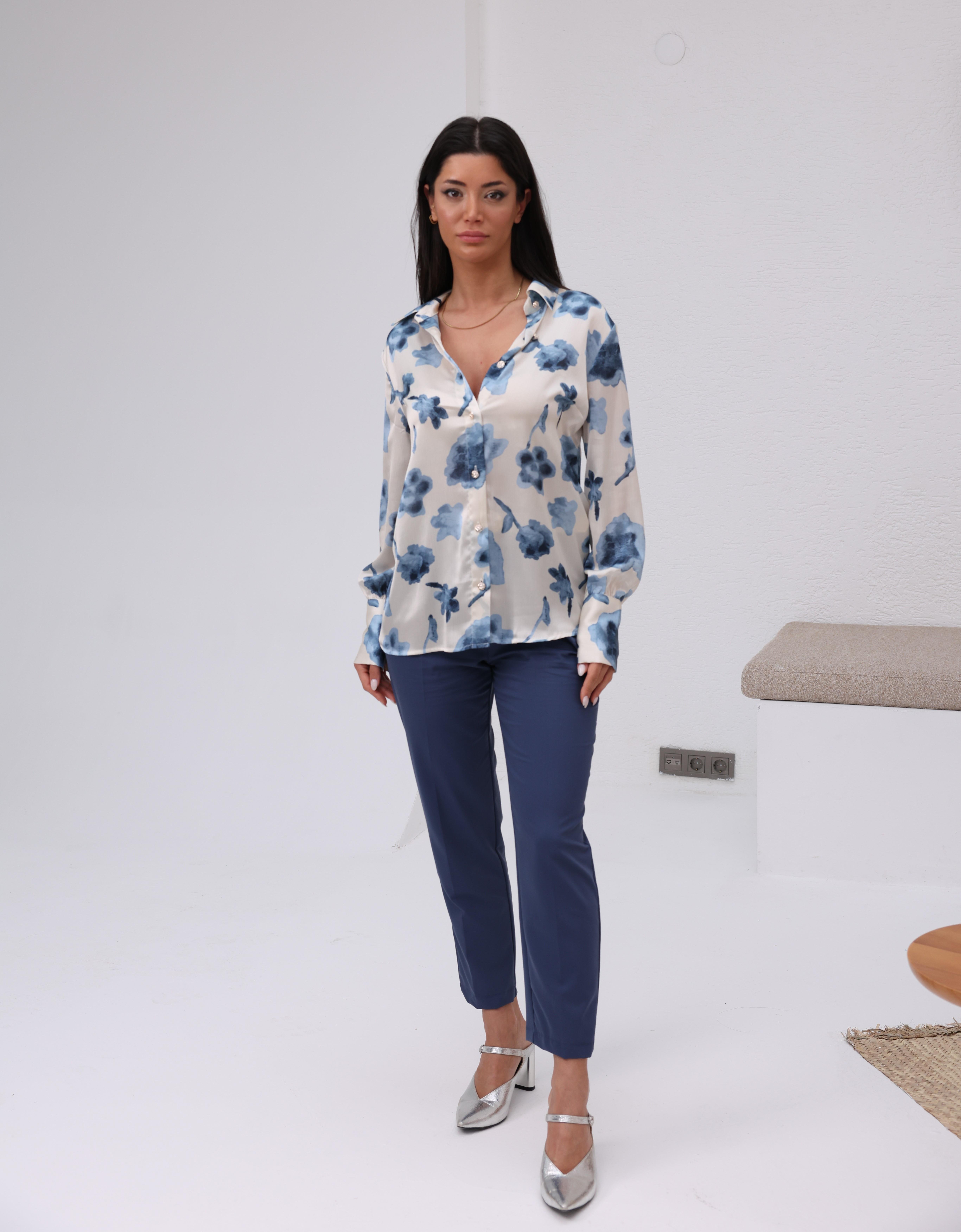 Kemerli Düz Paça Pantolon 30224