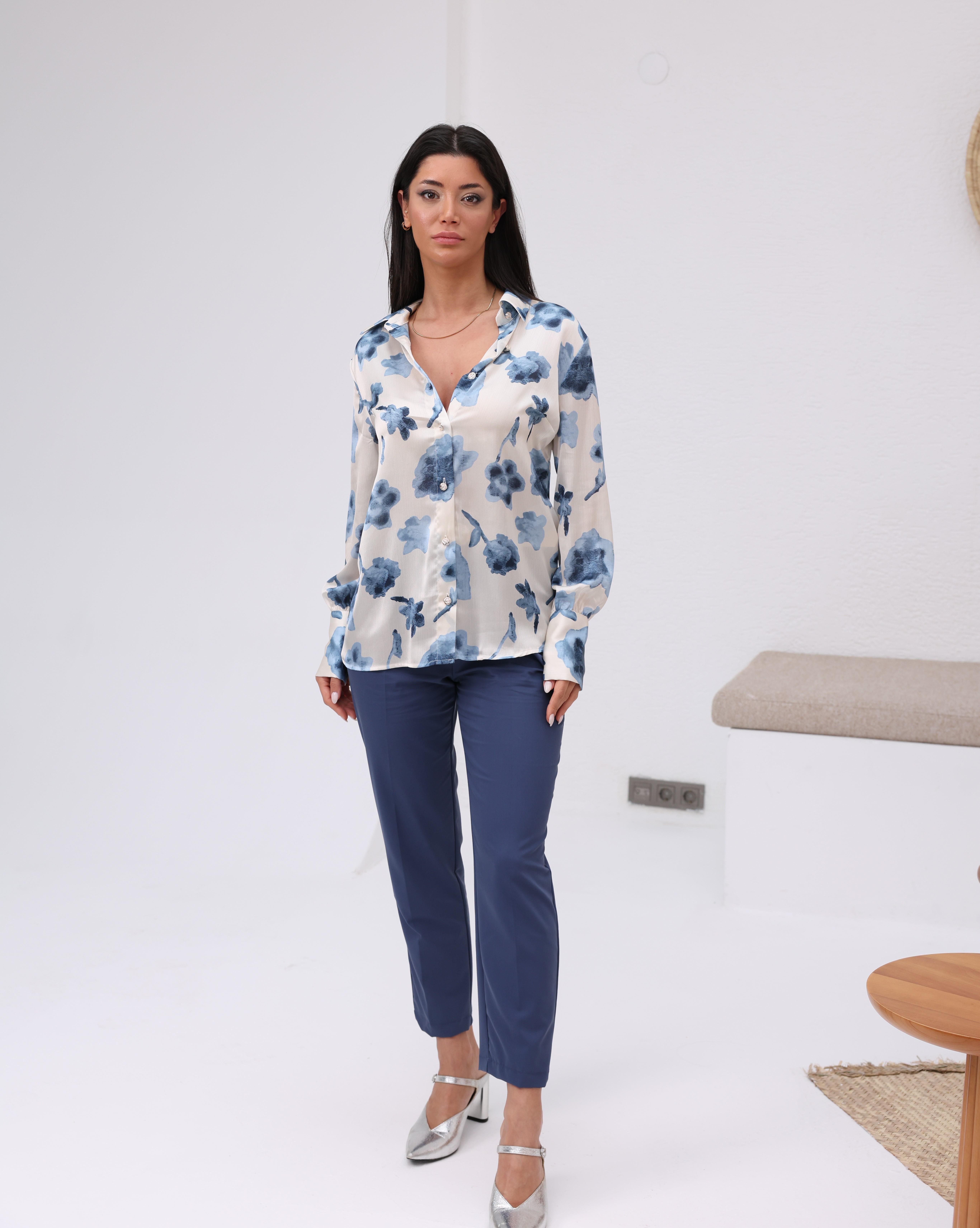 Kemerli Düz Paça Pantolon 30224