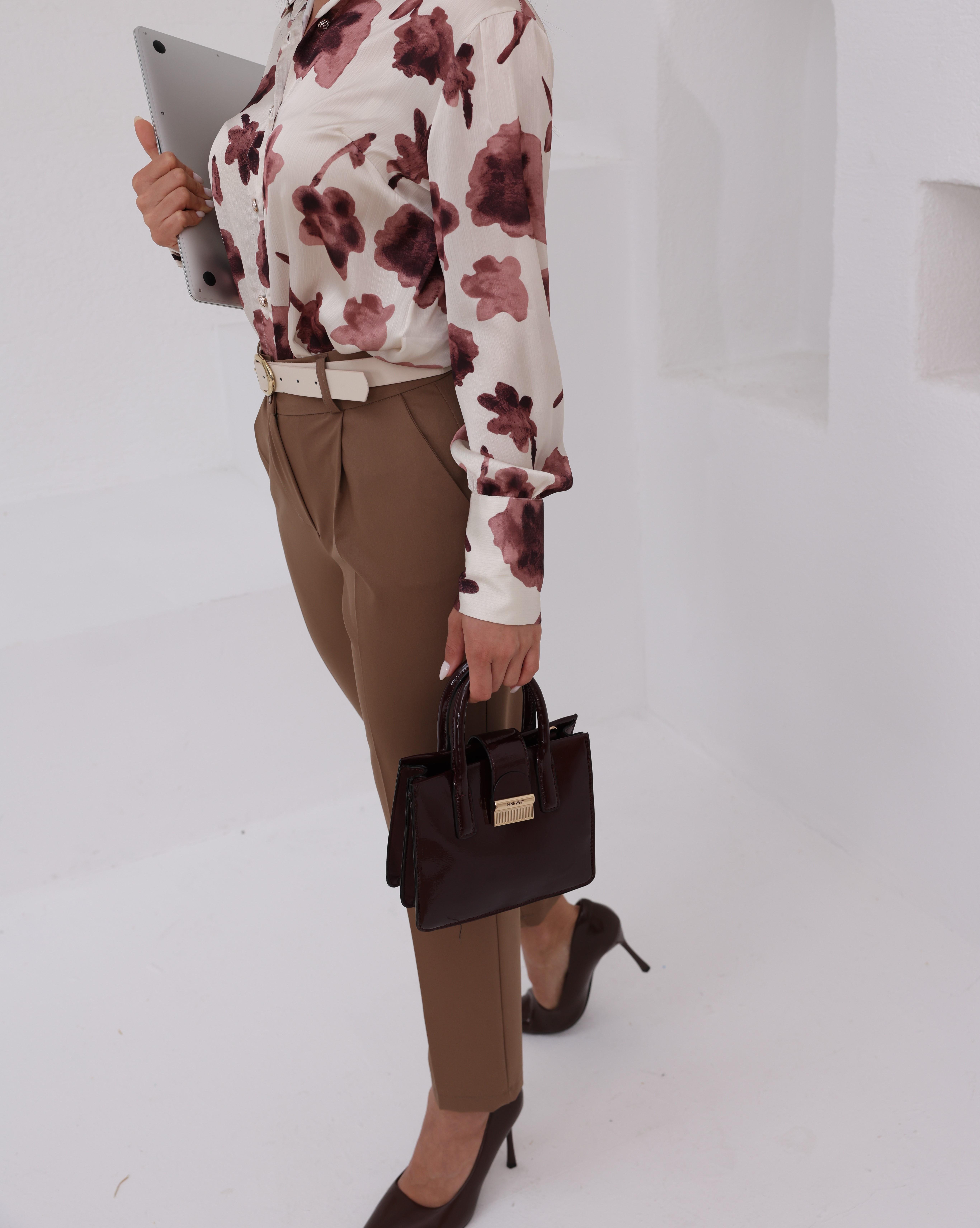 Kemerli Düz Paça Pantolon 30224