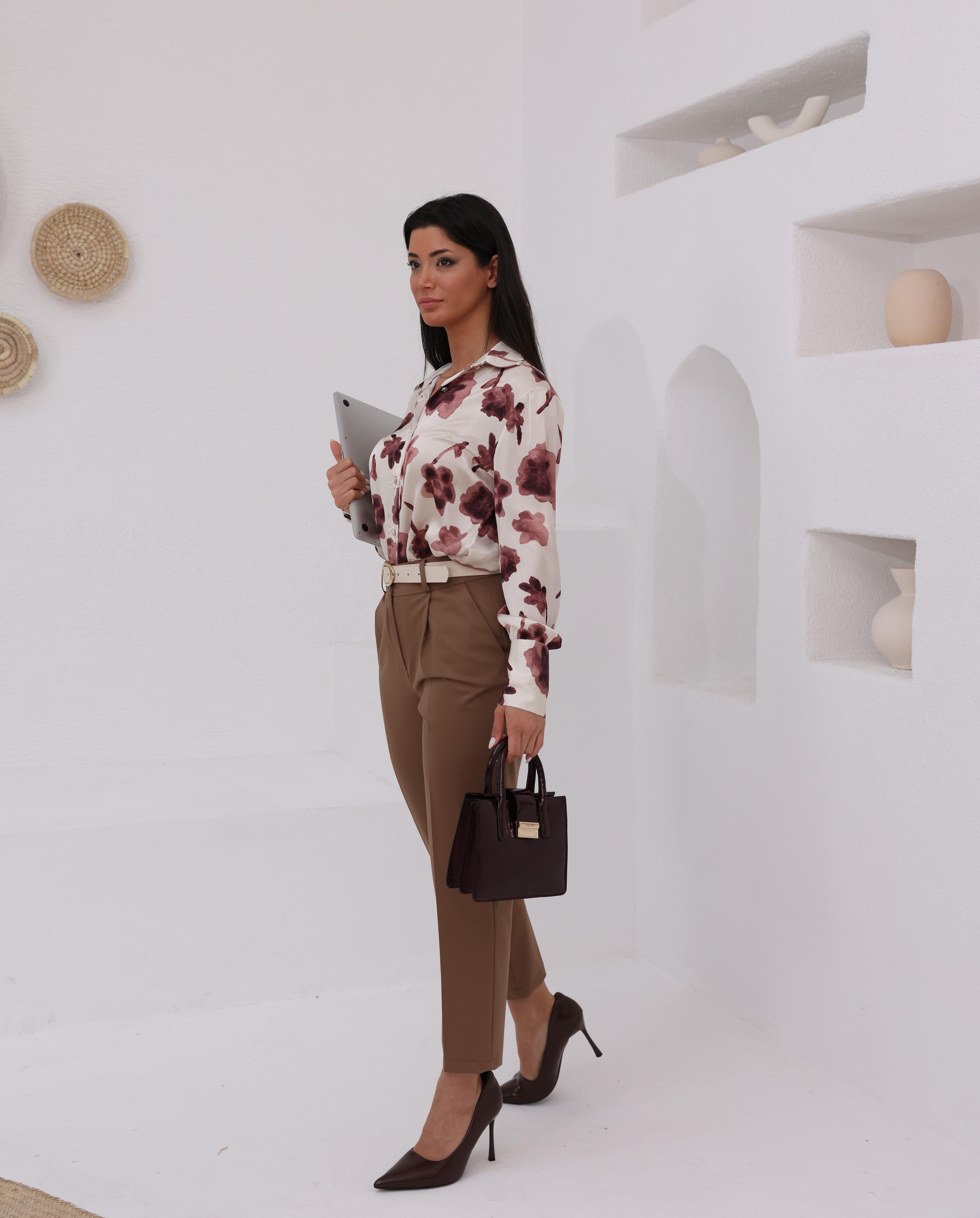 Kemerli Düz Paça Pantolon 30224