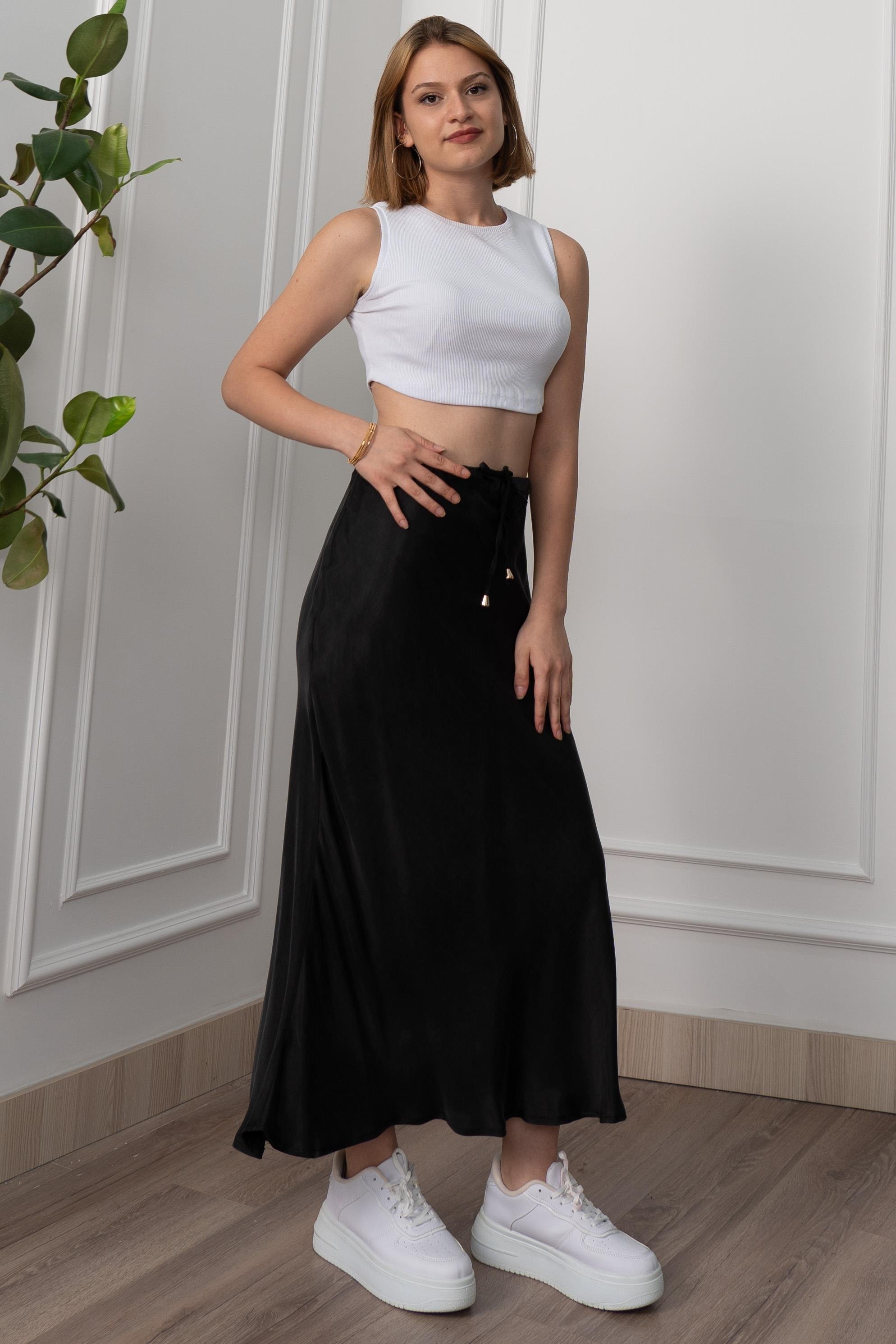 Modal Kumaş Verev Etek 6805