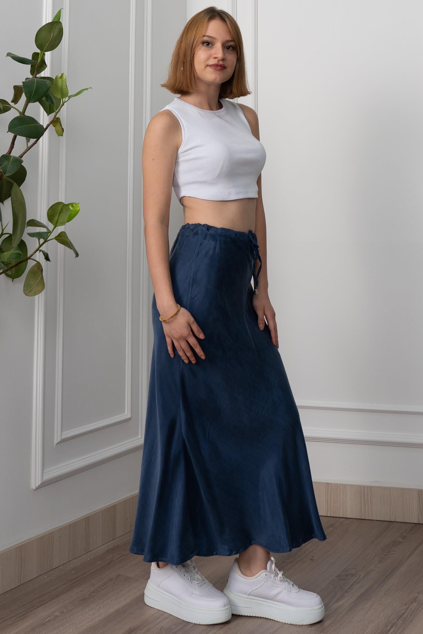 Modal Kumaş Verev Etek 6805