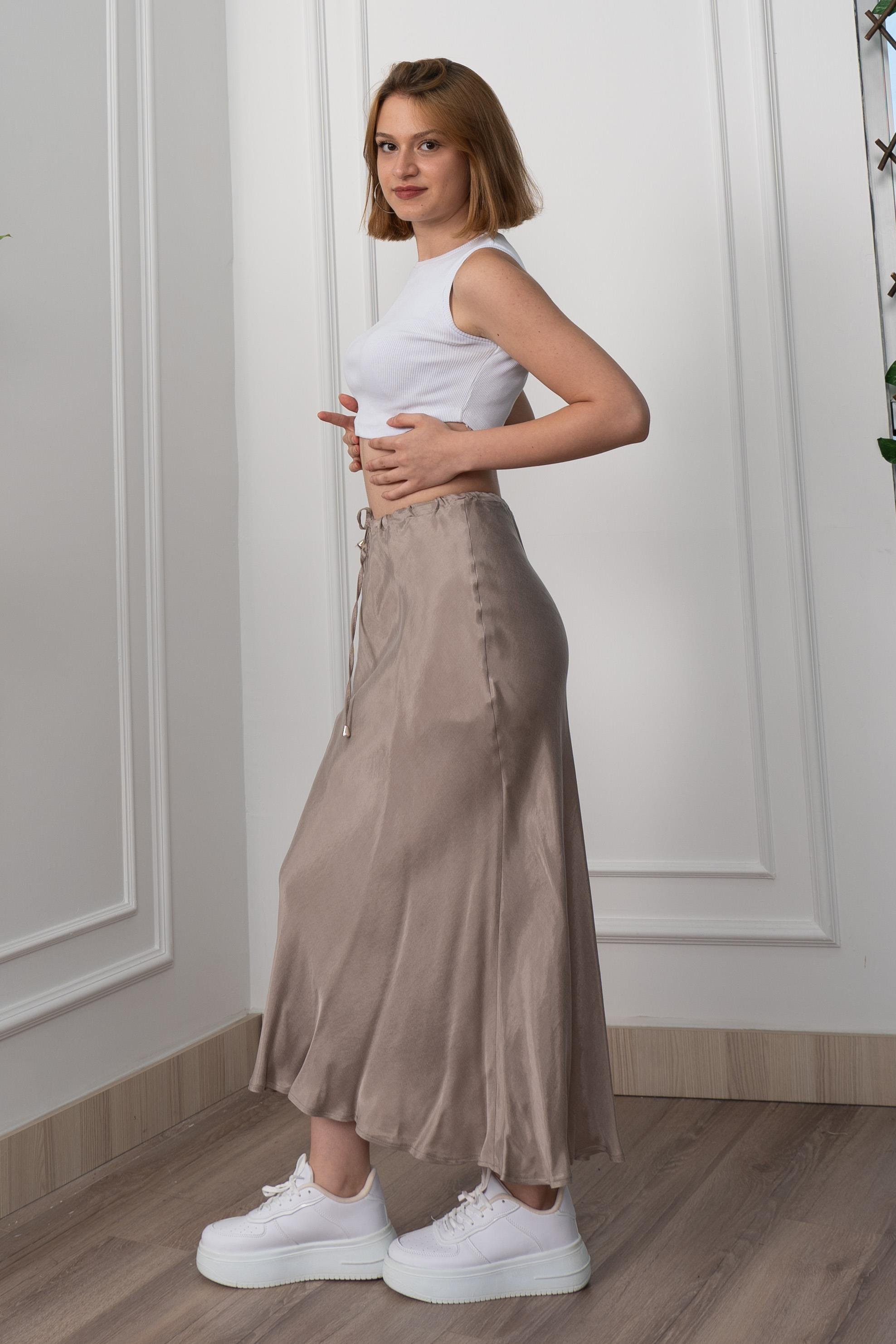 Modal Kumaş Verev Etek 6805