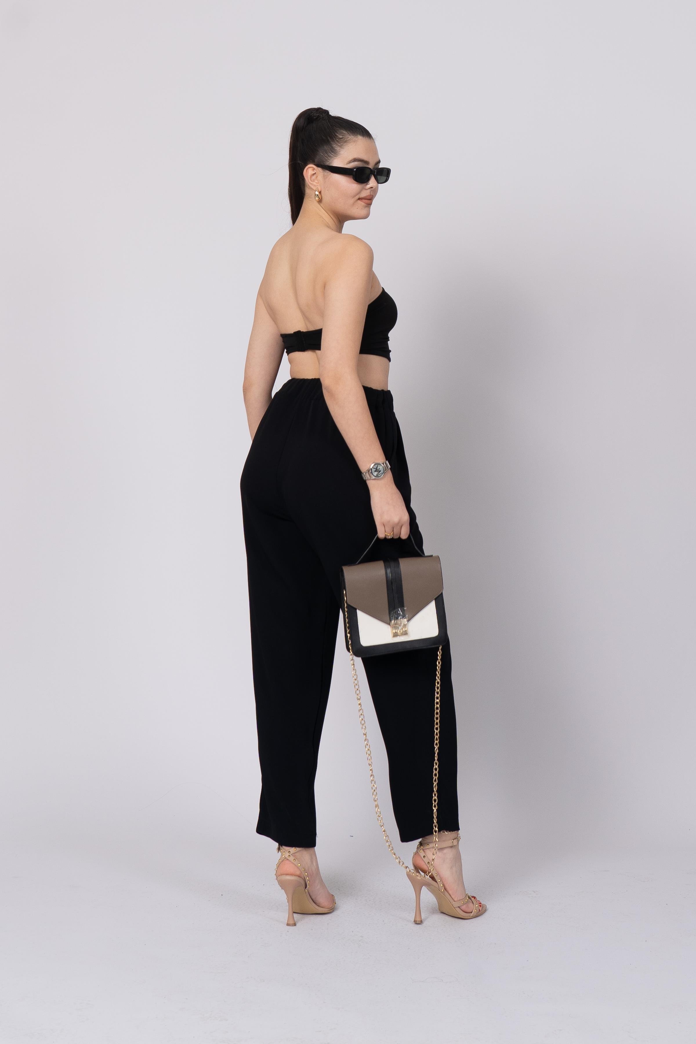 Ön Pile Ve Bağcıklı Beli Lastikli Pantolon 30244