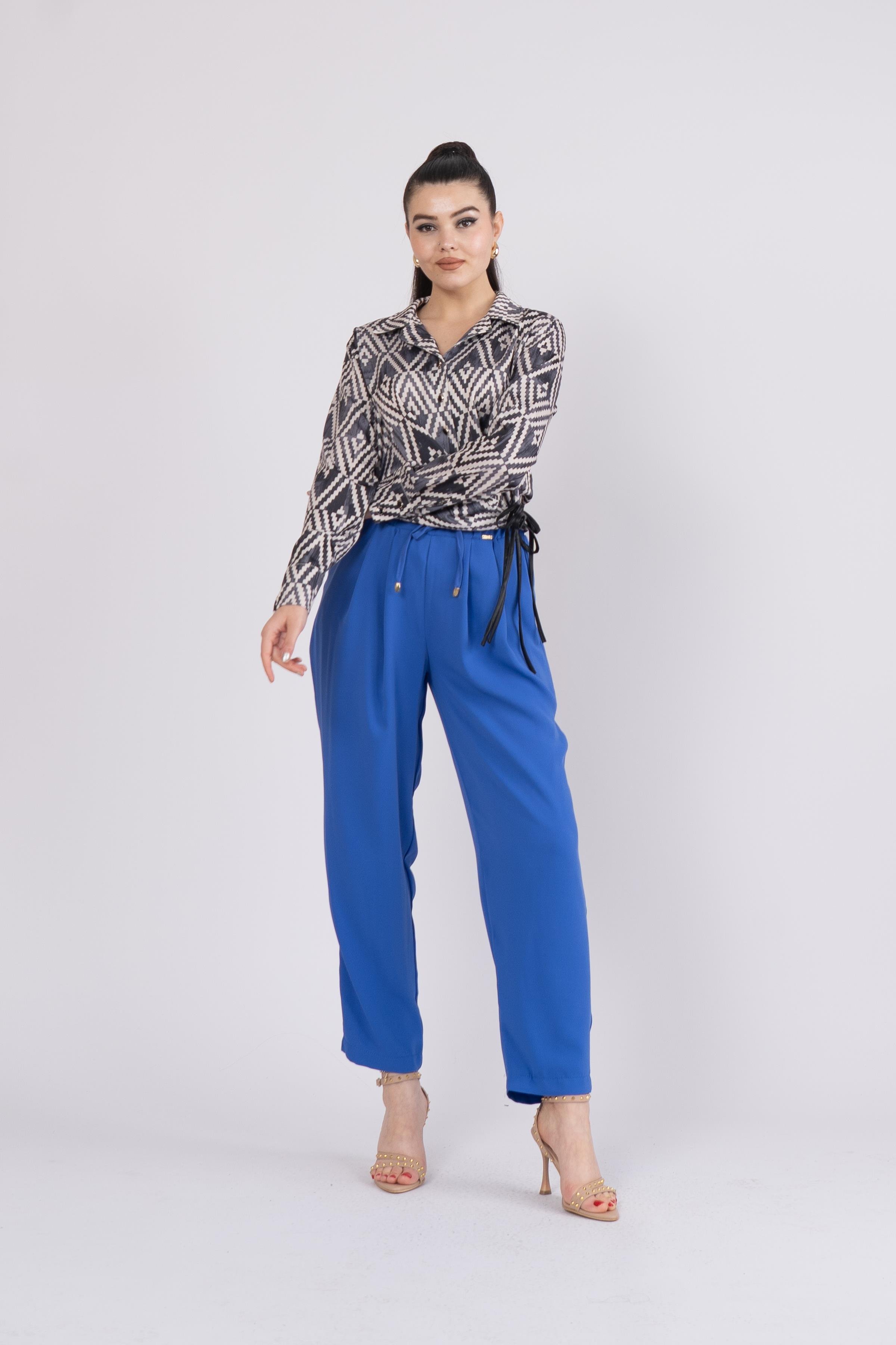 Ön Pile Ve Bağcıklı Beli Lastikli Pantolon 30244