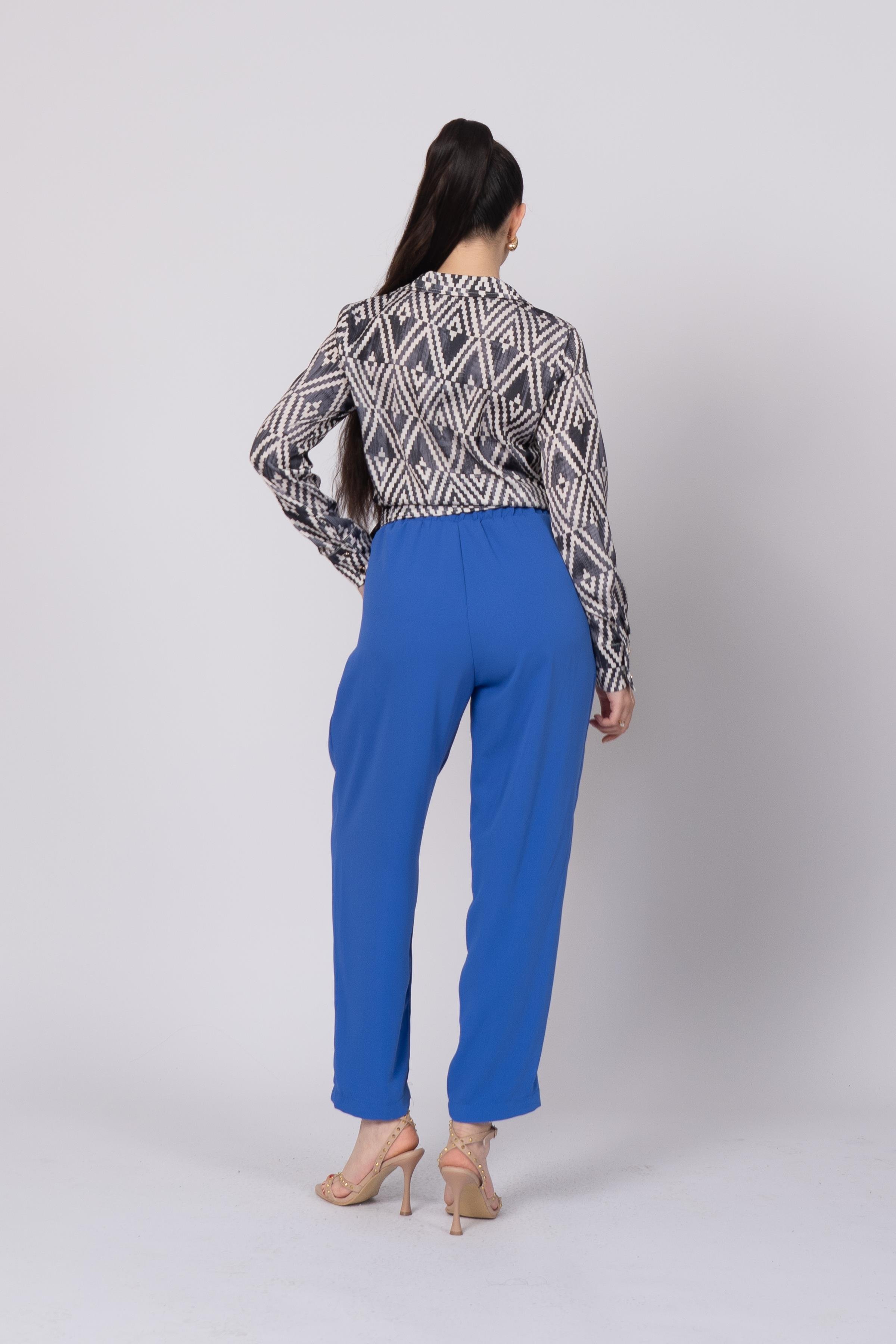 Ön Pile Ve Bağcıklı Beli Lastikli Pantolon 30244