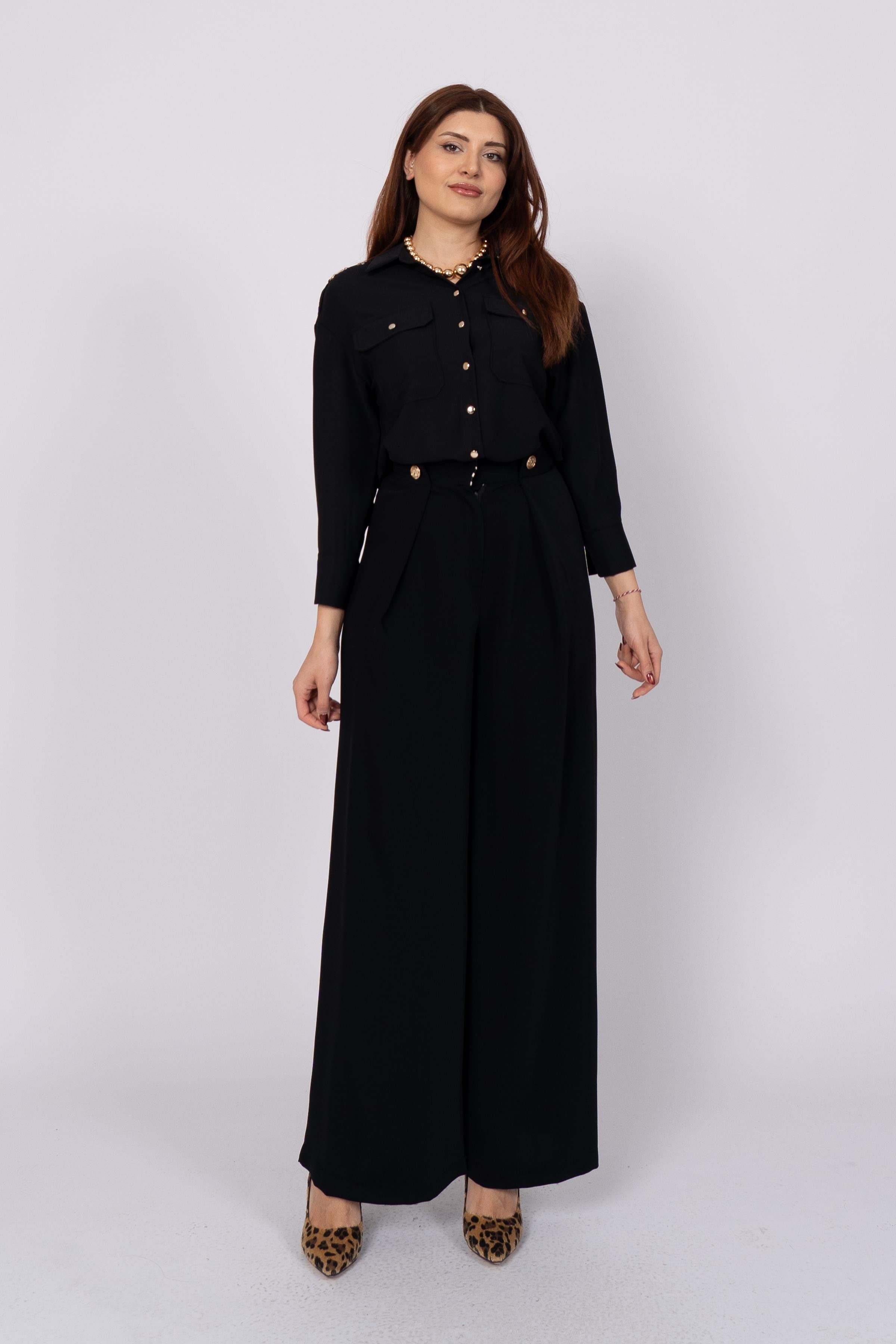 Ön Pile Ve Düğme Detaylı Pantolon 30237