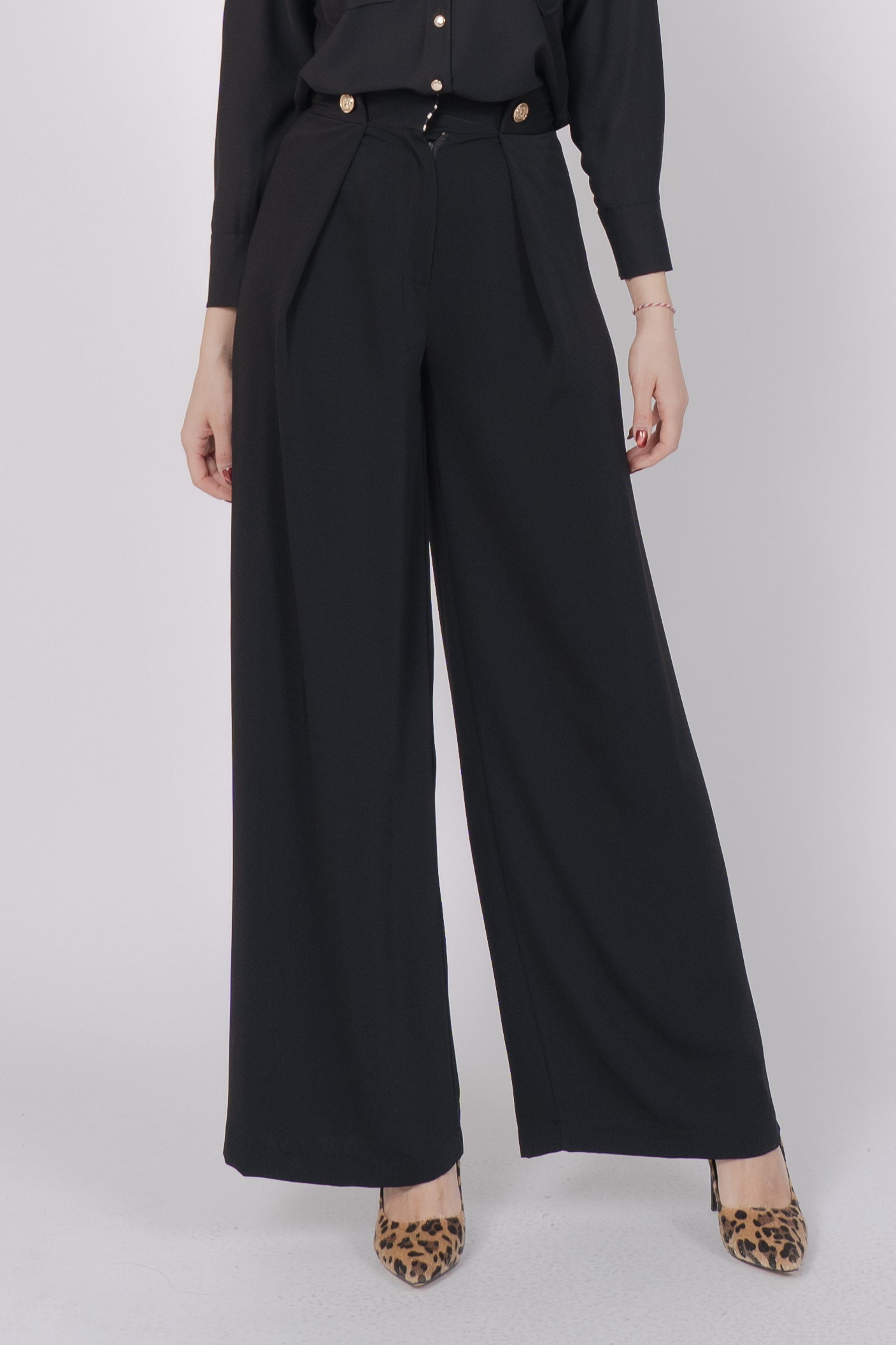 Ön Pile Ve Düğme Detaylı Pantolon 30237