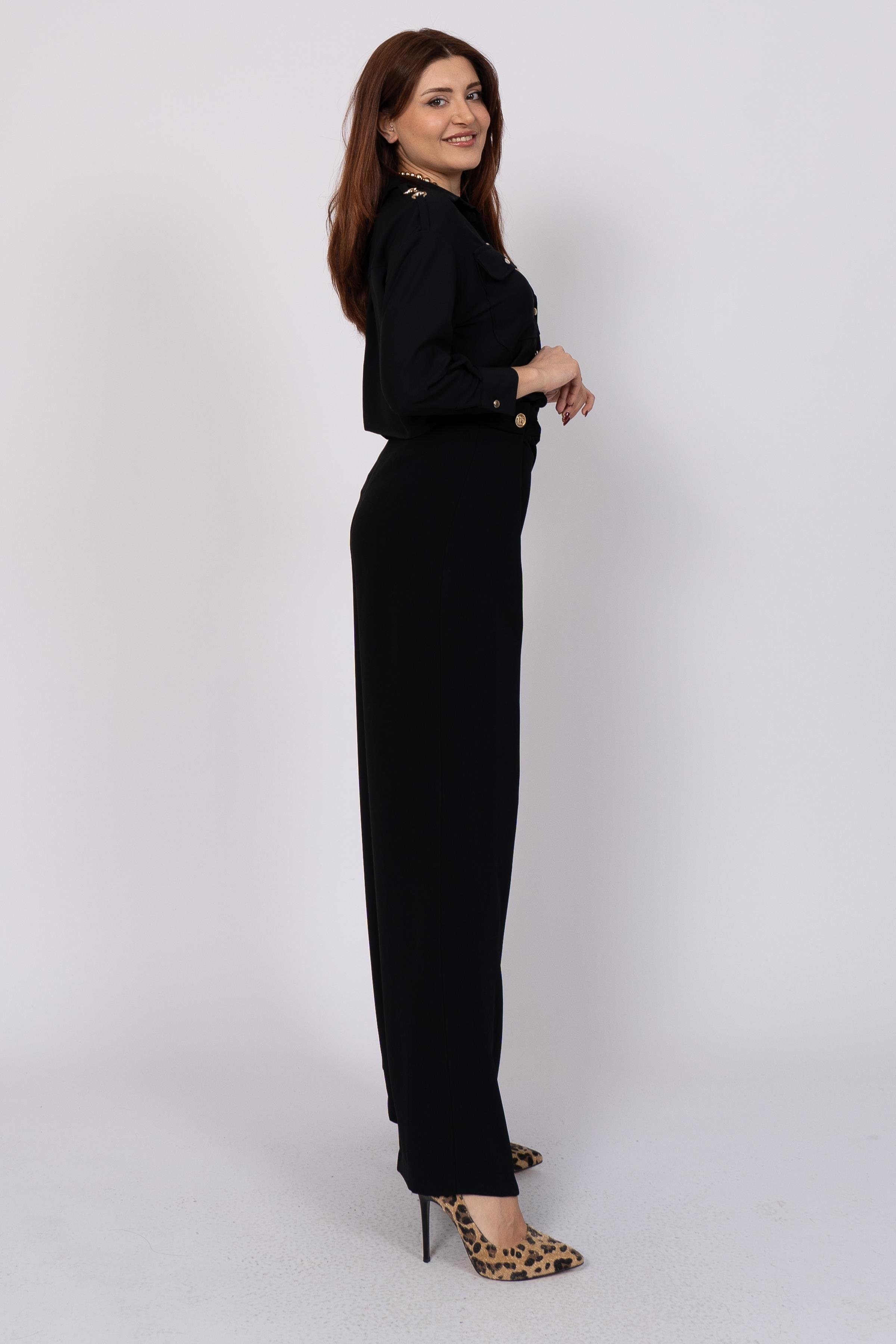 Ön Pile Ve Düğme Detaylı Pantolon 30237