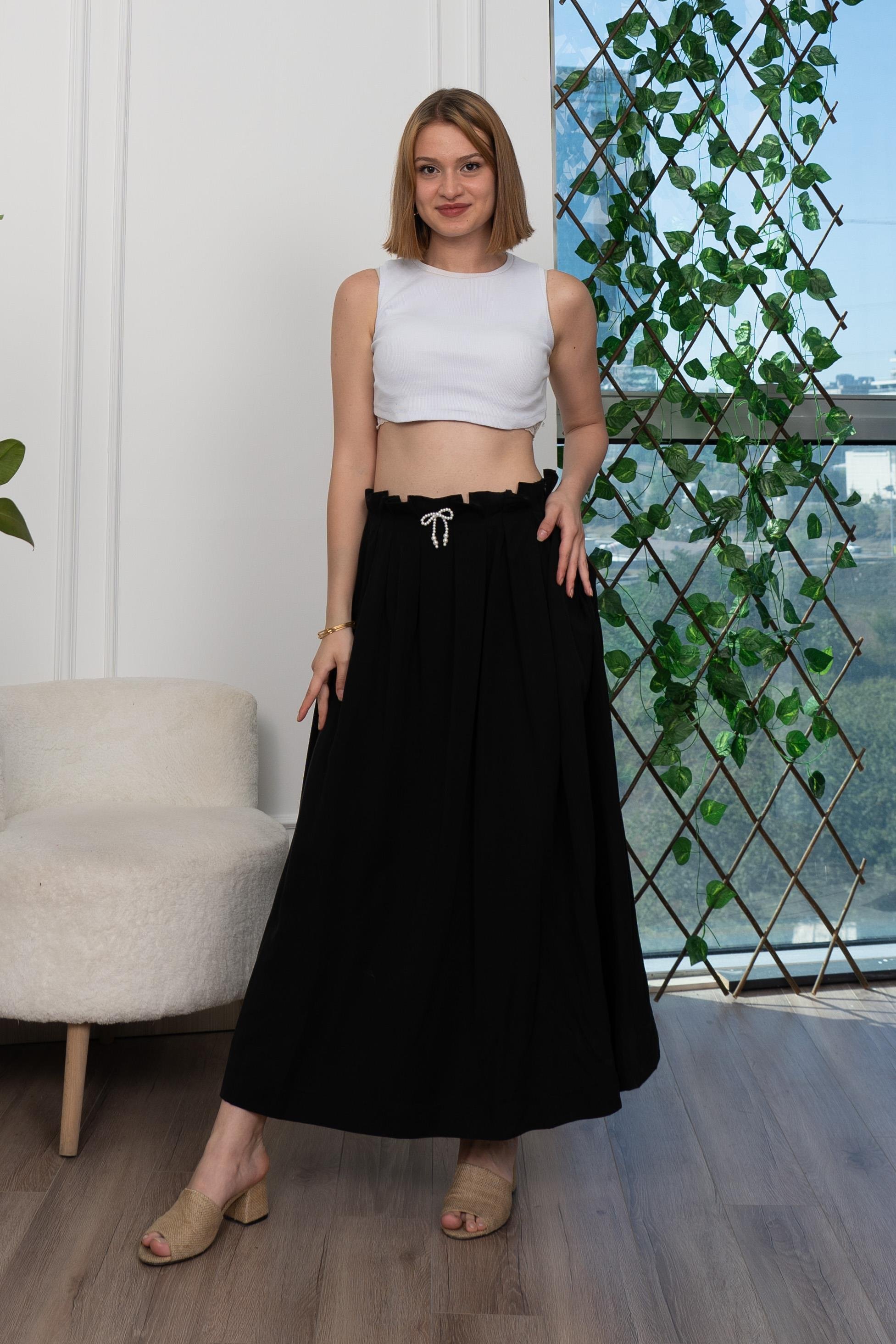 Pilikaşe Üzeri Puntolu Uzun Etek 6792