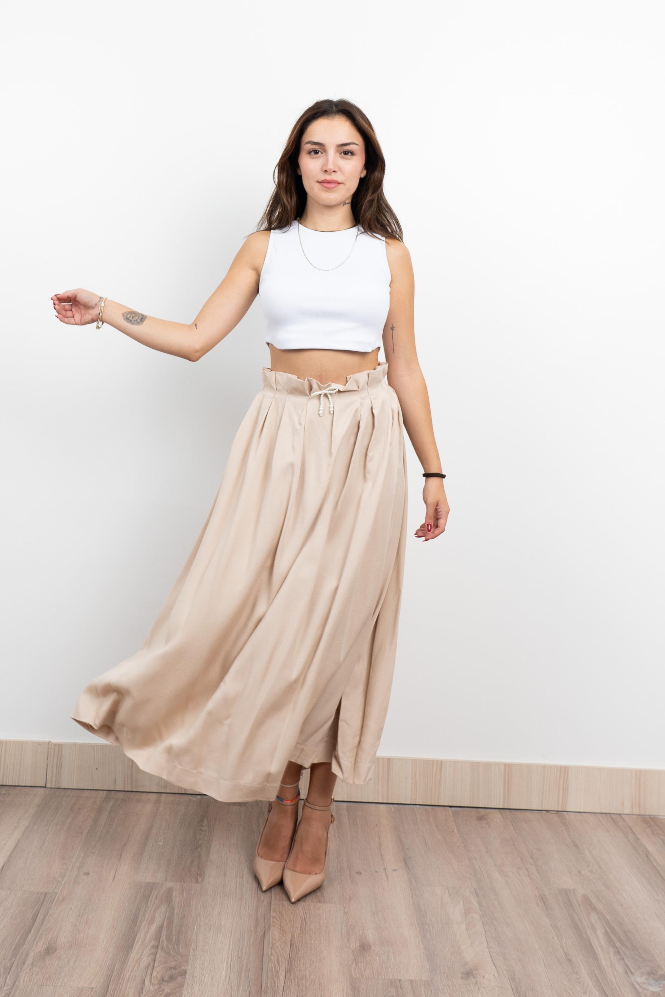 Pilikaşe Üzeri Puntolu Uzun Etek 6792