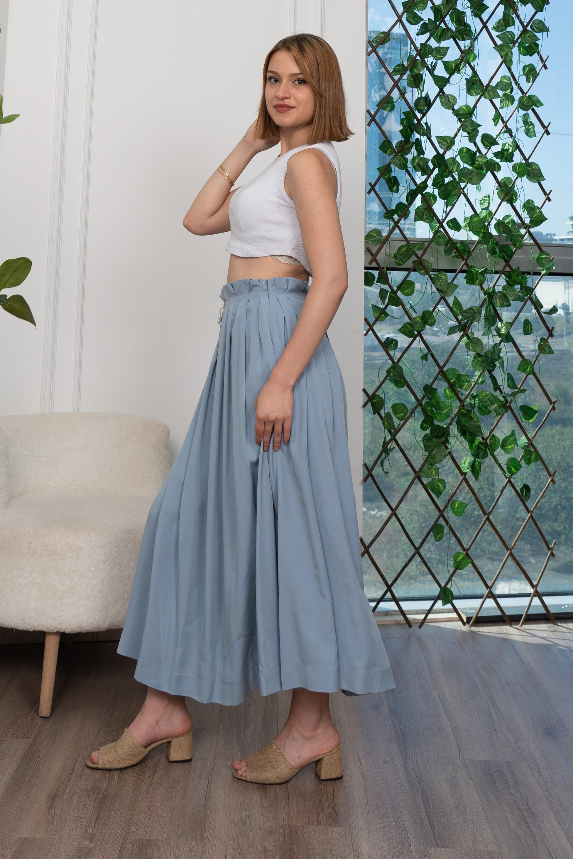 Pilikaşe Üzeri Puntolu Uzun Etek 6792