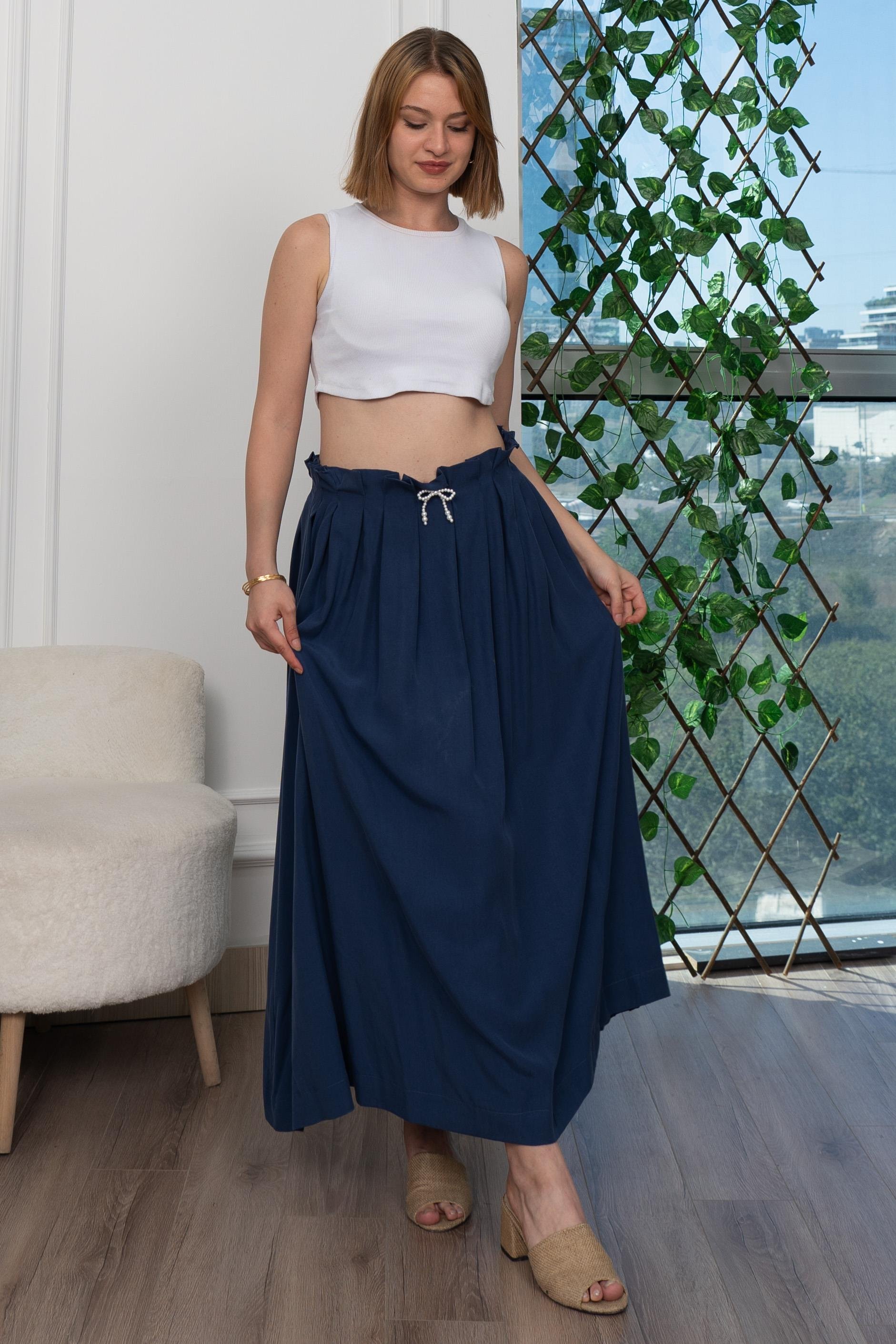 Pilikaşe Üzeri Puntolu Uzun Etek 6792