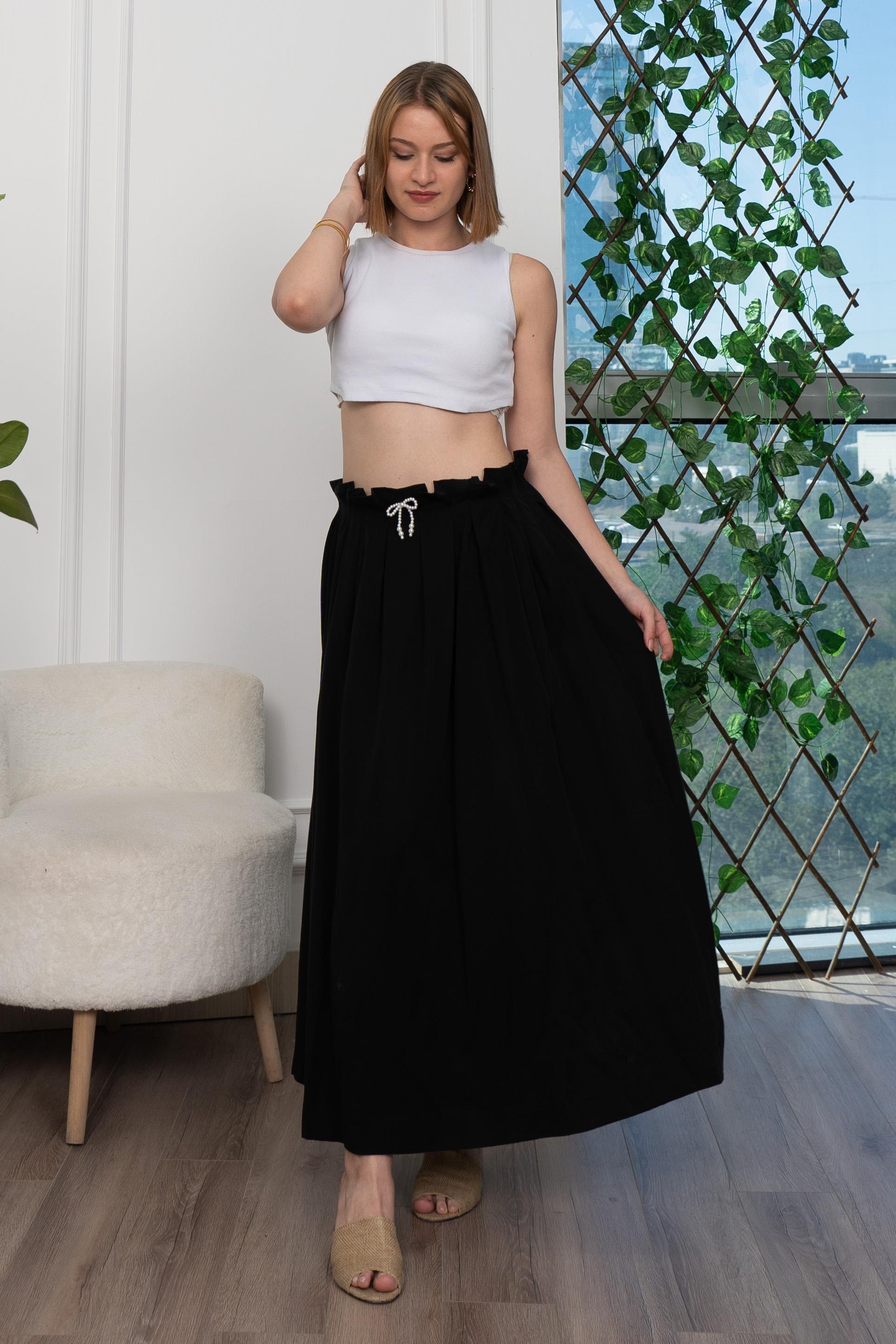 Pilikaşe Üzeri Puntolu Uzun Etek 6792