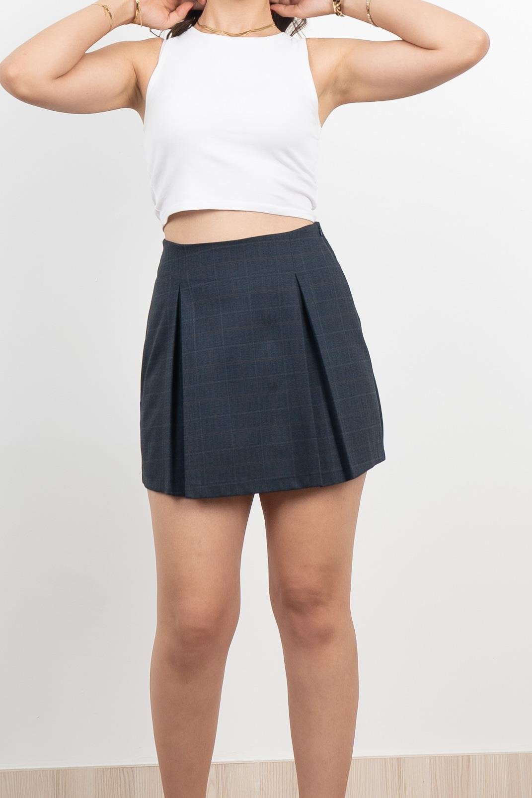 Pilikaşeli Mini Etek 6746