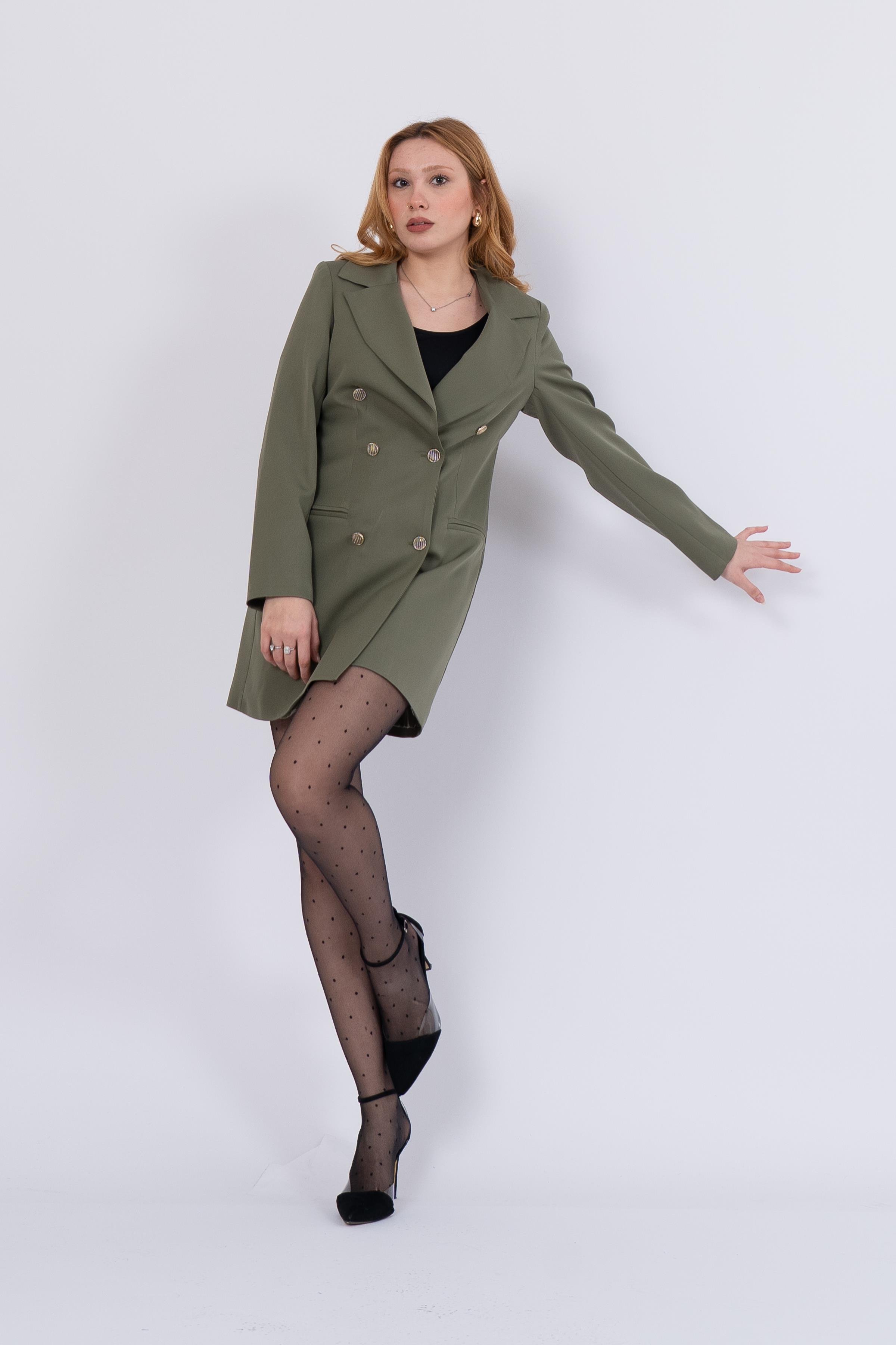 Premium Midi Boy Kruvaze Ceket 8605