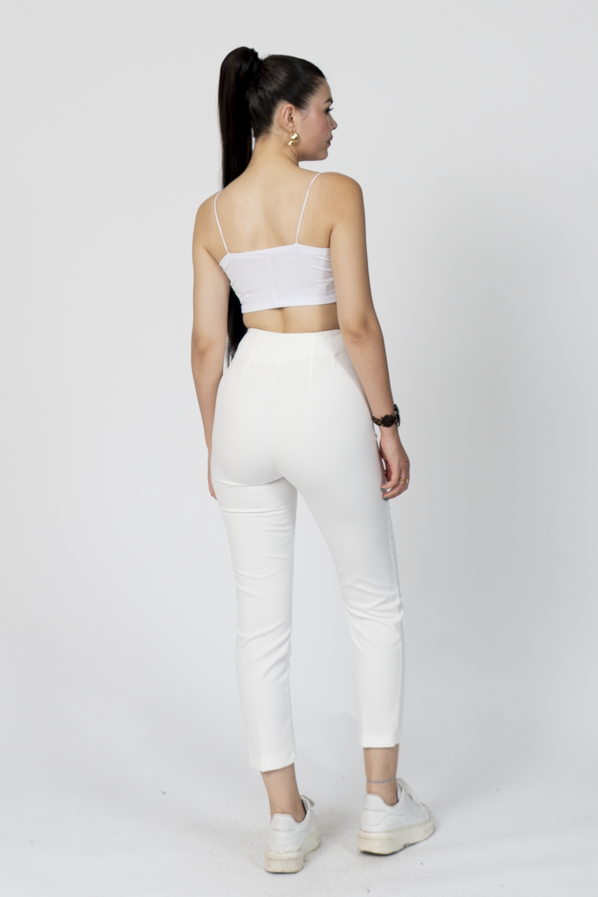 Y-30062 ARKA BELİ V DETAYLI PENSLİ PANTOLON