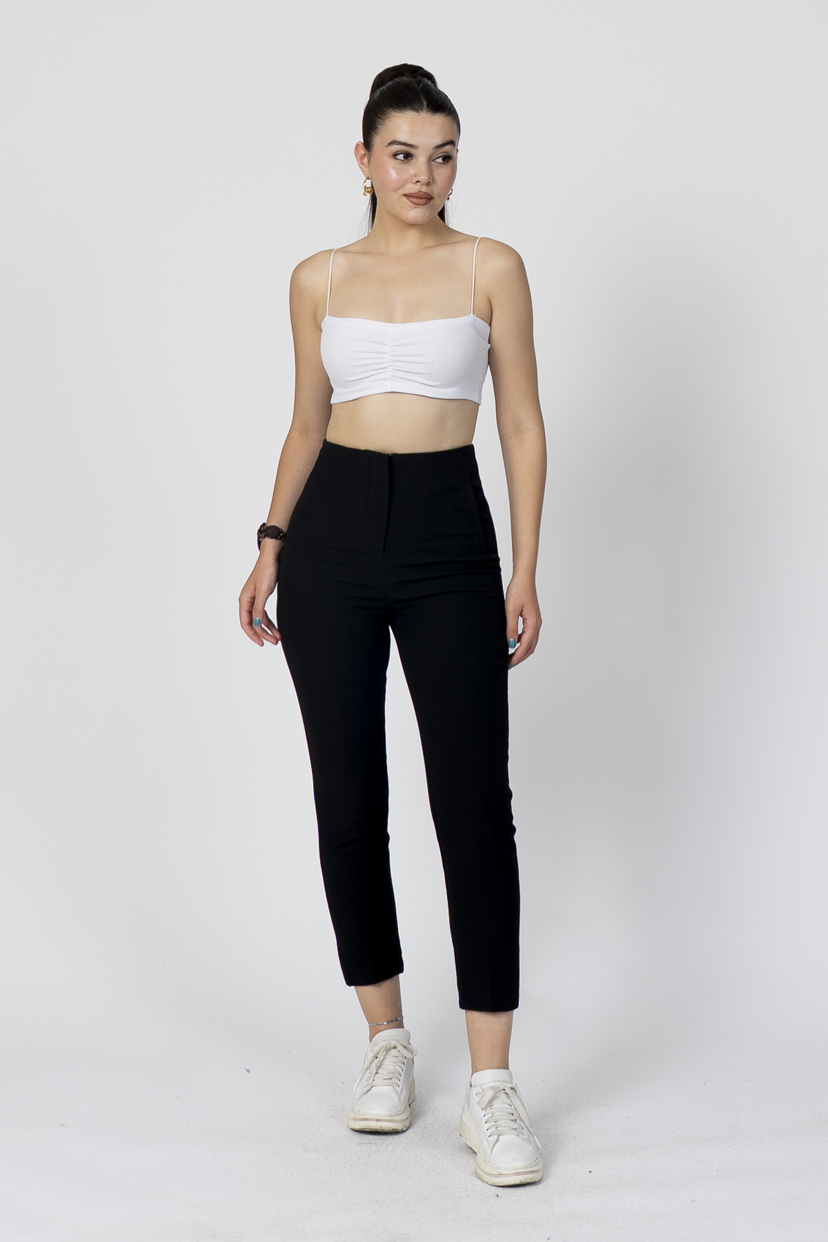 Y-30062 ARKA BELİ V DETAYLI PENSLİ PANTOLON