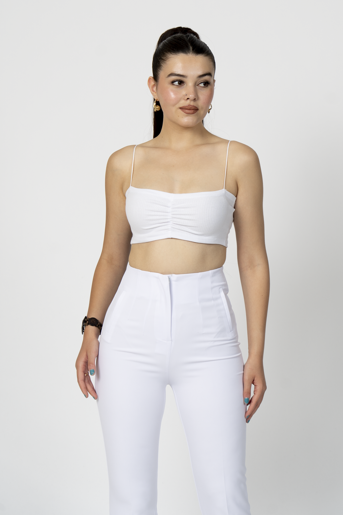 Y-30062 ARKA BELİ V DETAYLI PENSLİ PANTOLON