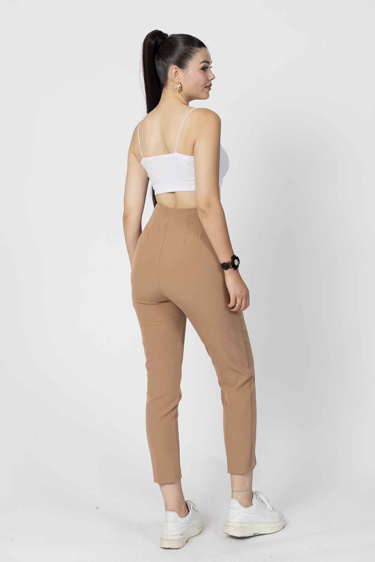 Y-30062 ARKA BELİ V DETAYLI PENSLİ PANTOLON