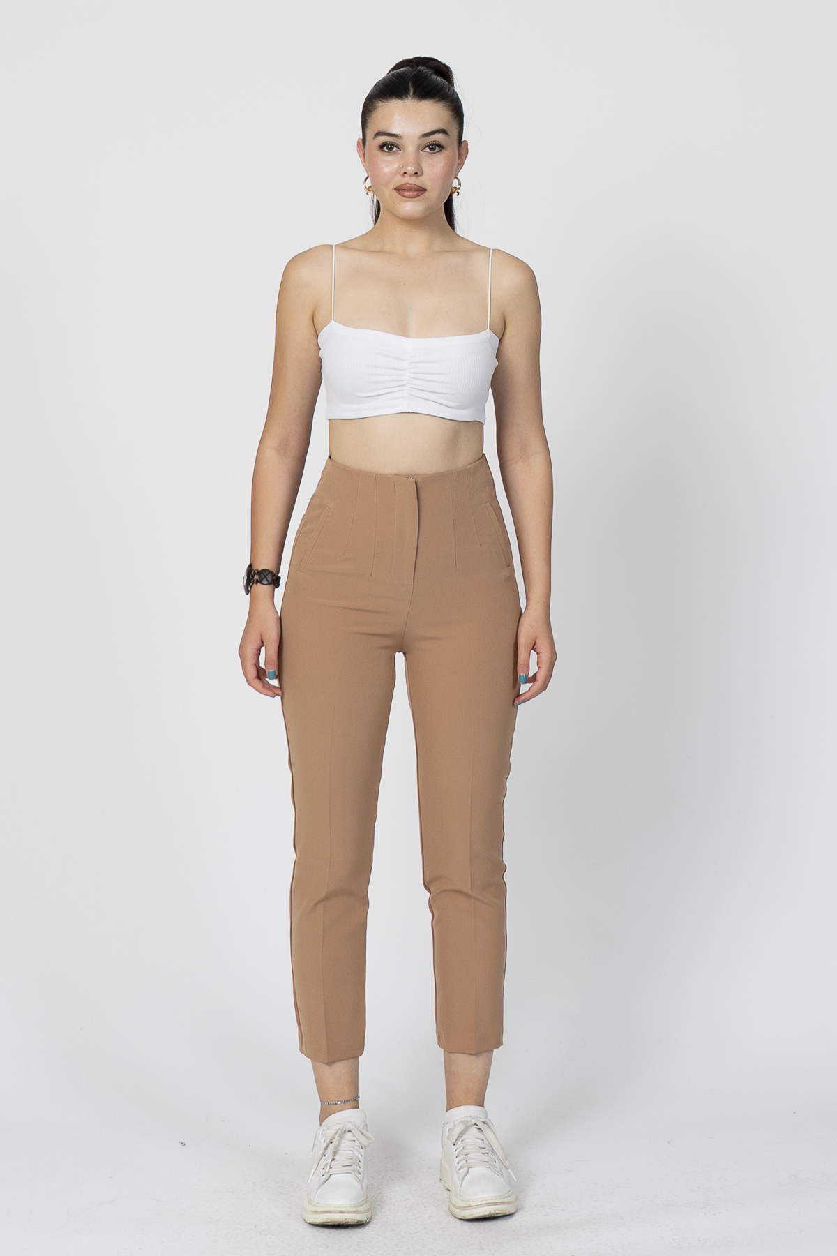 Y-30062 ARKA BELİ V DETAYLI PENSLİ PANTOLON