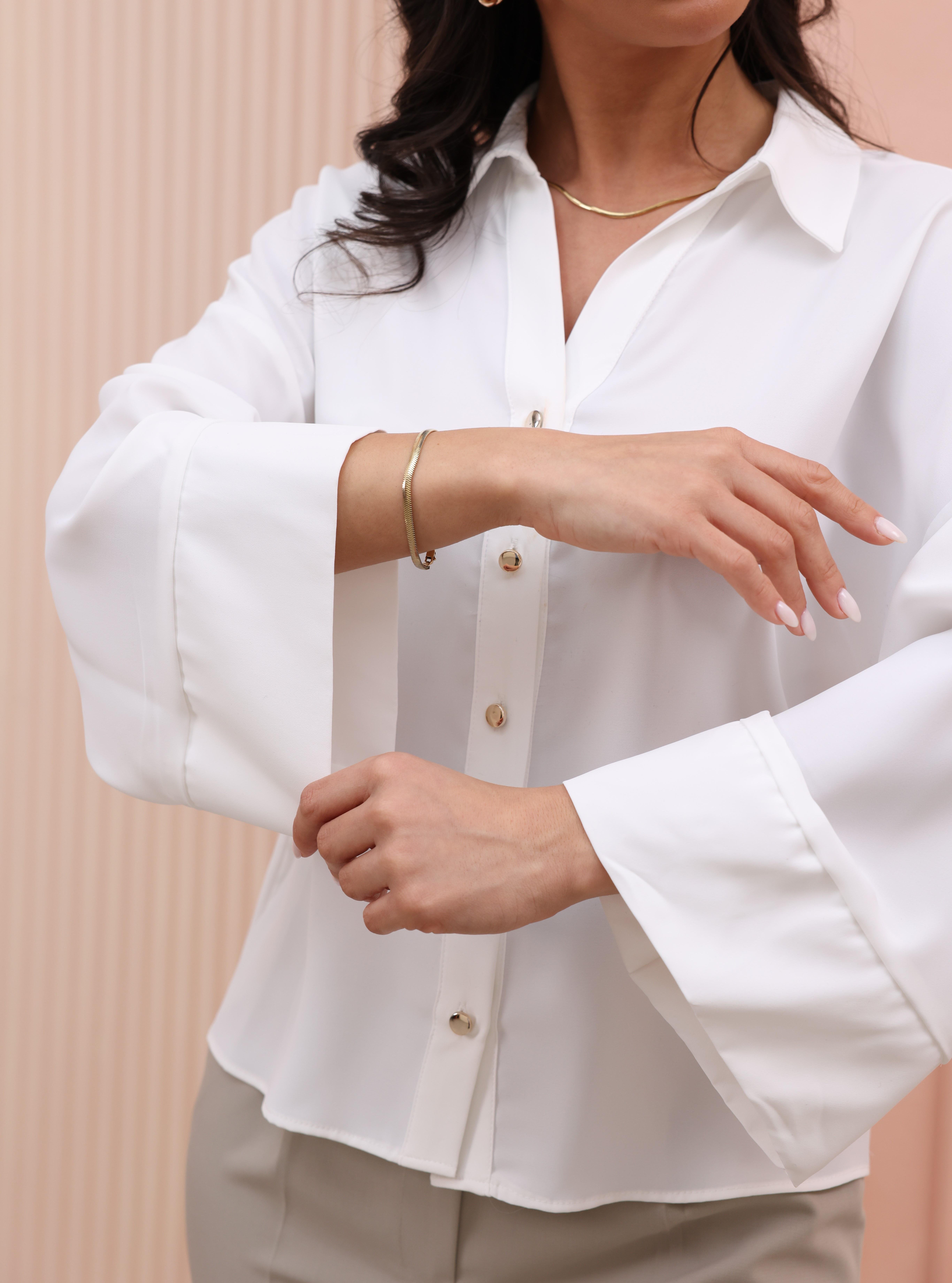 Yarasa Kol Arka Dikiş Pileli Gömlek 7992