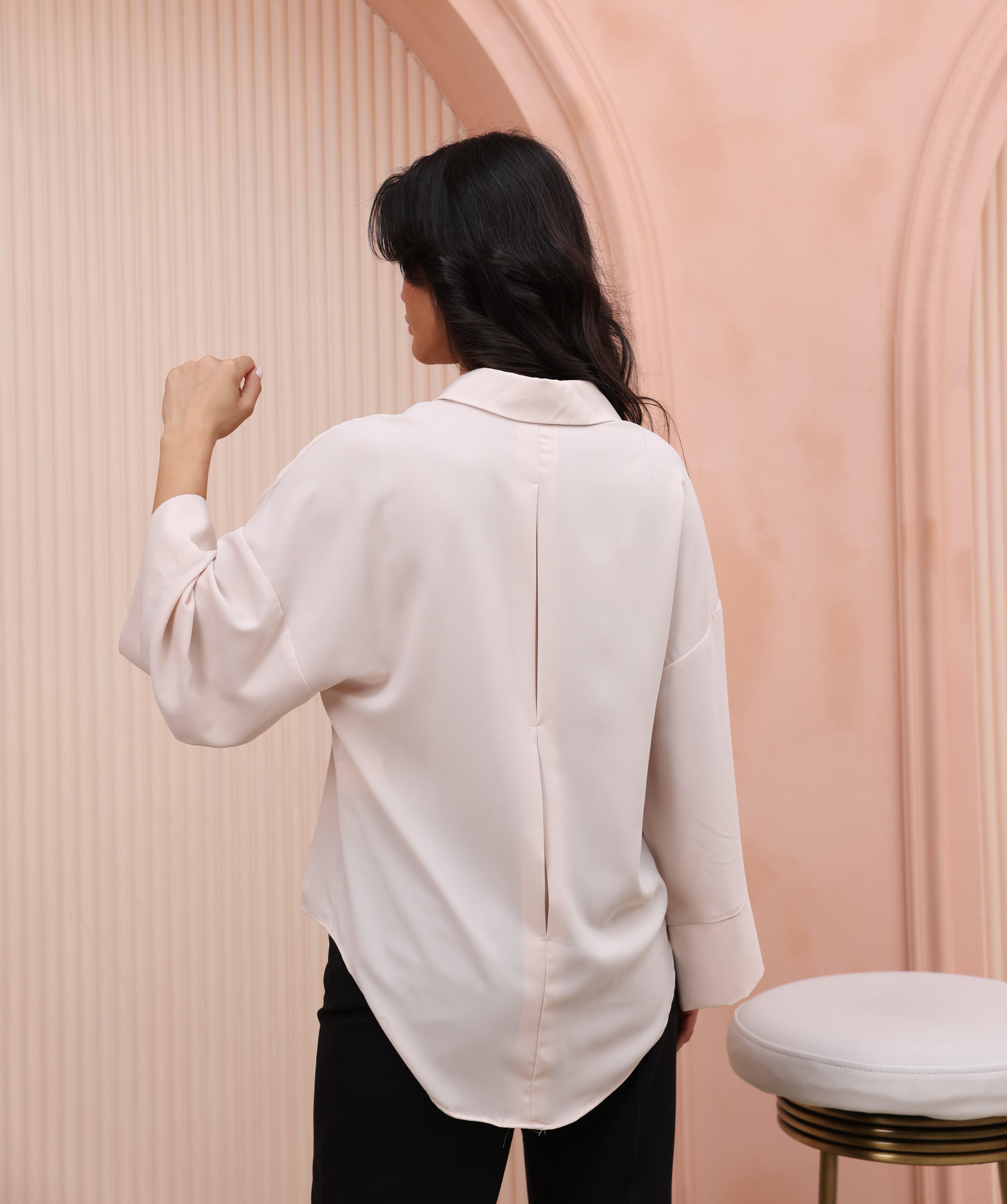 Yarasa Kol Arka Dikiş Pileli Gömlek 7992