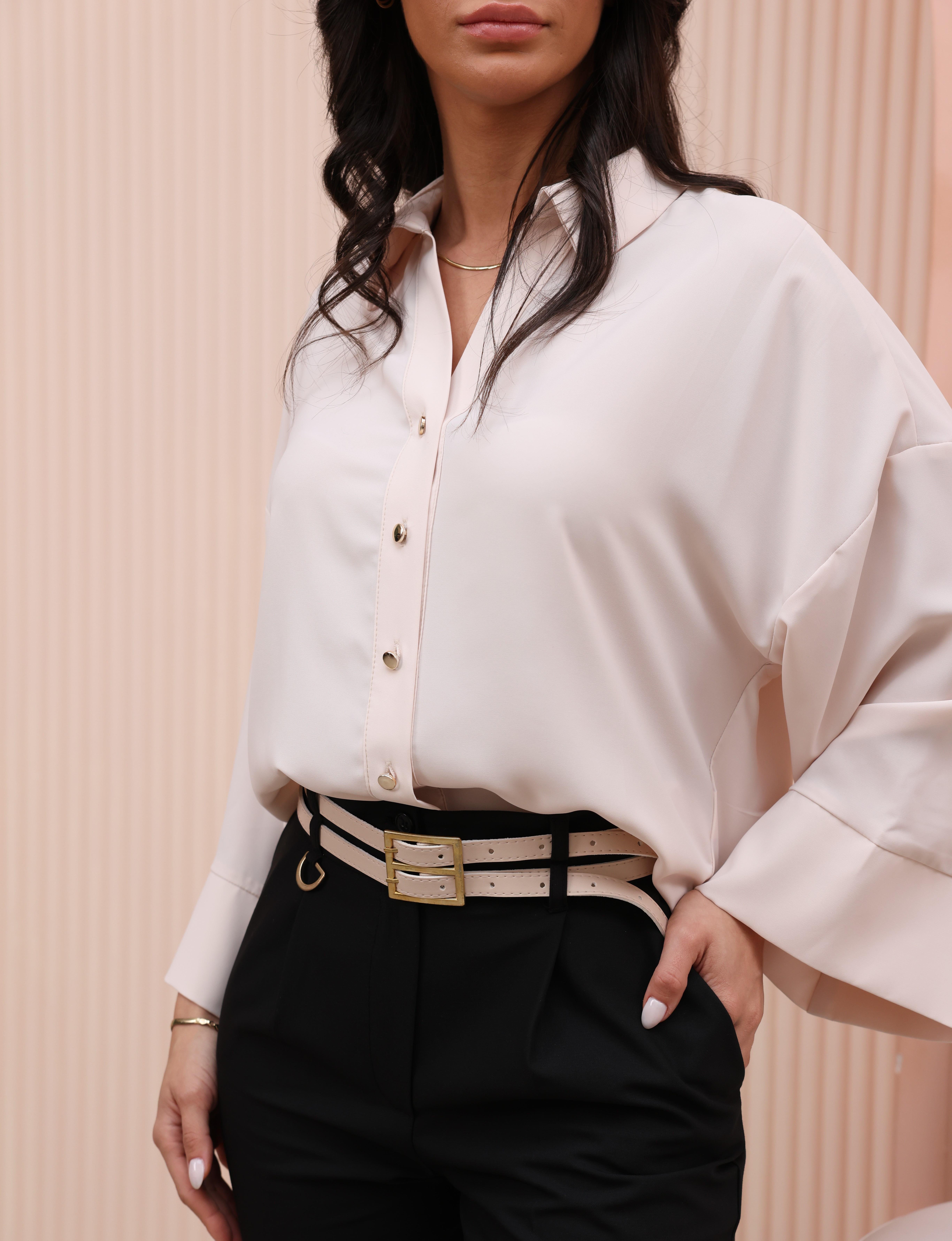 Yarasa Kol Arka Dikiş Pileli Gömlek 7992