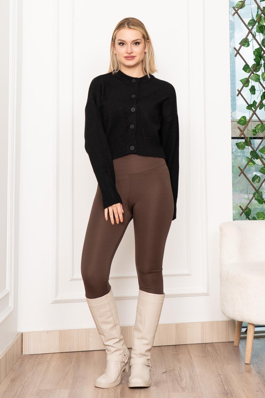 Zr Modal Trend Kısa Düğmeli Bluz Hırka 3549