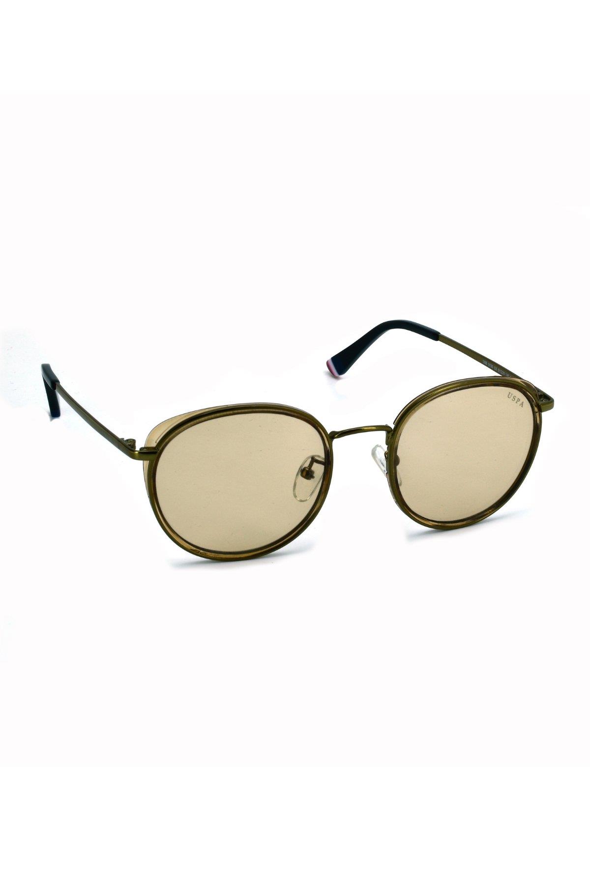 U.S. POLO ASSN. USS 0130 C6 Sarı Metal Çerçeve Oval Organik Sarı Cam Kadın, Erkek ve Unisex Model Güneş Gözlüğü