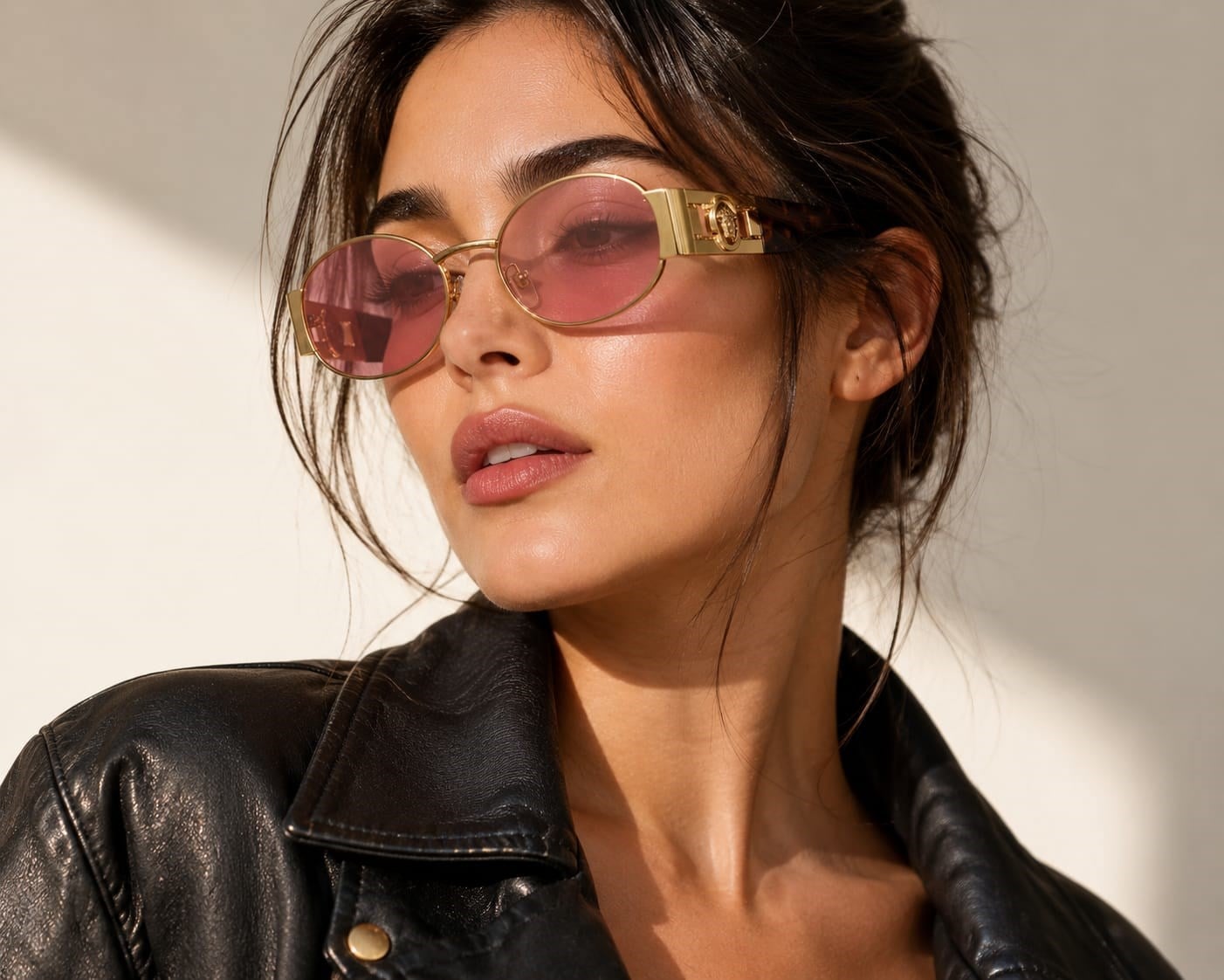 VERSACE MOD 2264 1002/84 PEMBE CAMLI SARI METAL GÜNEŞ GÖZLÜĞÜ
