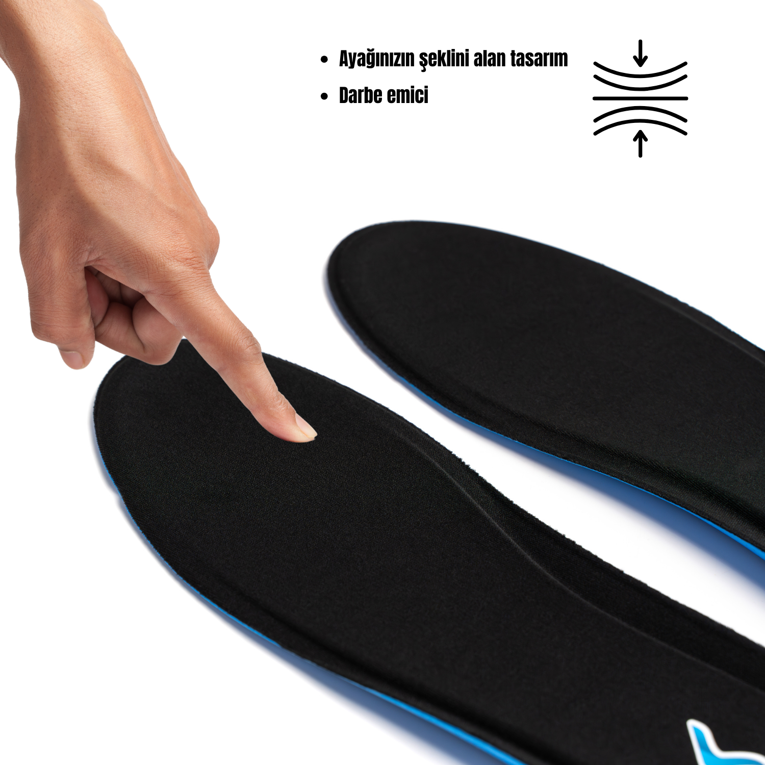  Memory Foam Ortapedik Yastıklı Unisex 100 Model Tabanlık SİYAH