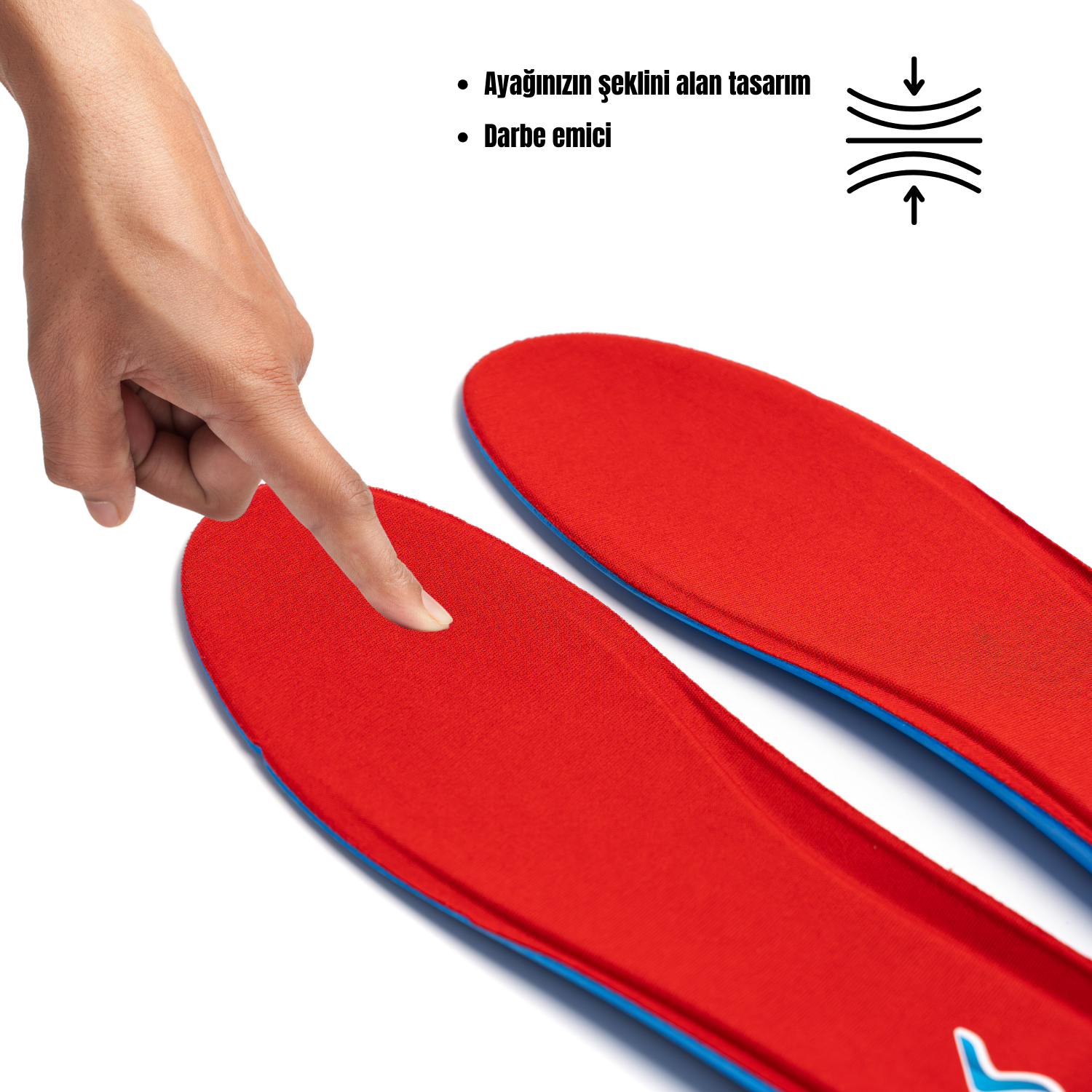  Memory Foam Ortapedik Yastıklı Unisex 100 Model Tabanlık KIRMIZI
