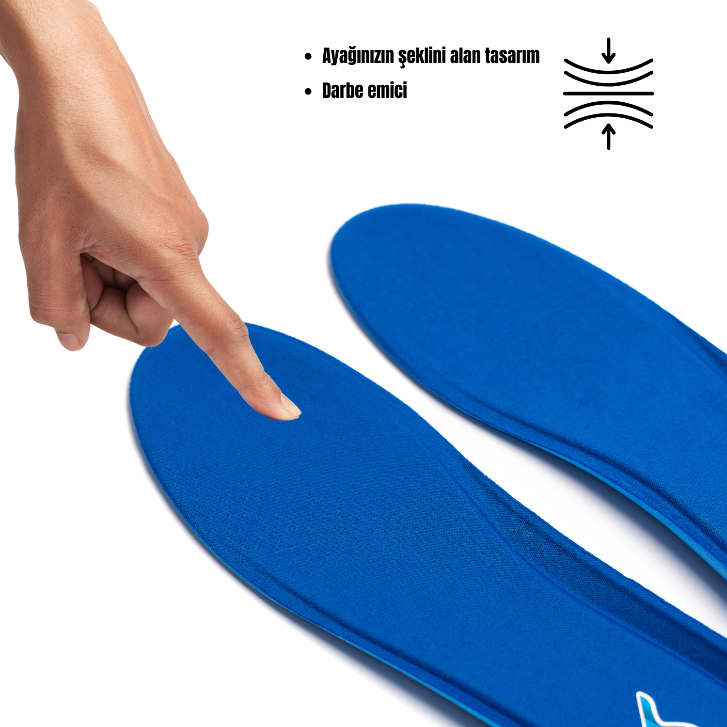  Memory Foam Ortapedik Yastıklı Unisex 100 Model Tabanlık MAVİ