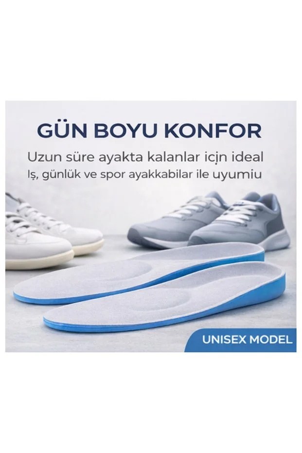 M2040 Boy Yükseltici Memory Foam Ark ve Topuk Destekli Tabanlık – Gri