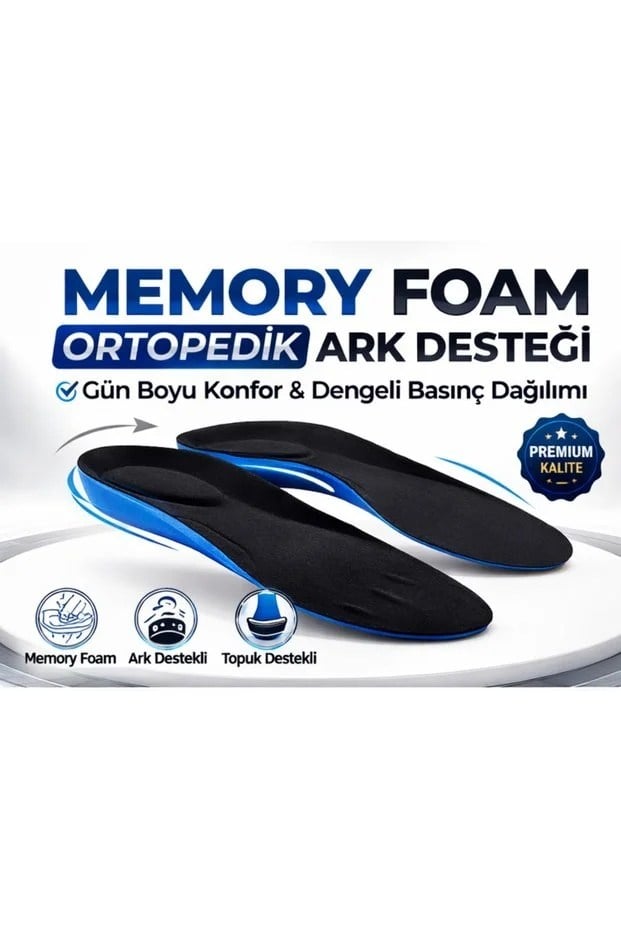 M2040 Boy Yükseltici Memory Foam Ark ve Topuk Destekli Tabanlık – Siyah