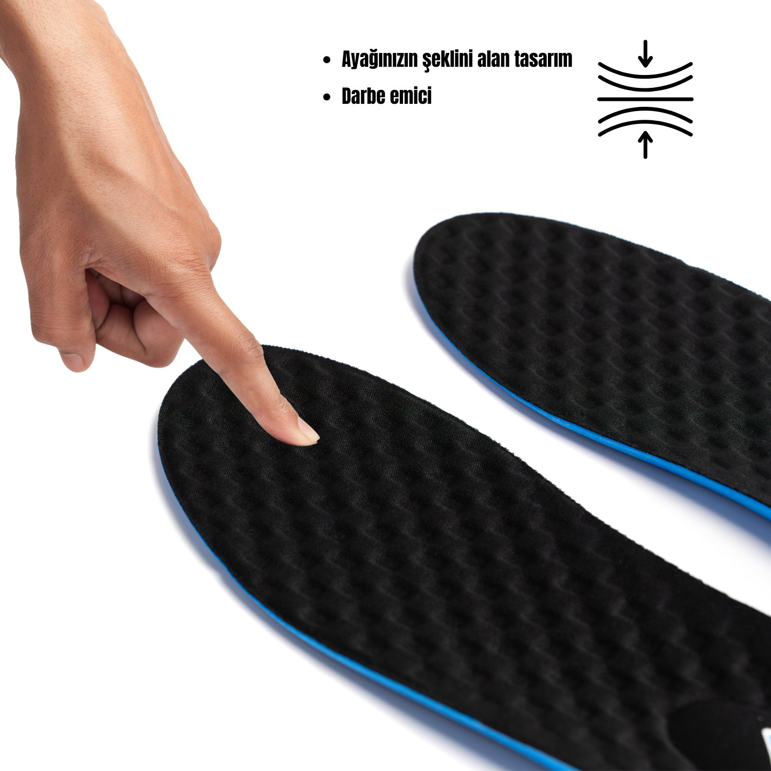 M900 Model Memory Foam Ortapedik Boy Yükseltici Unisex Tabanlık SİYAH