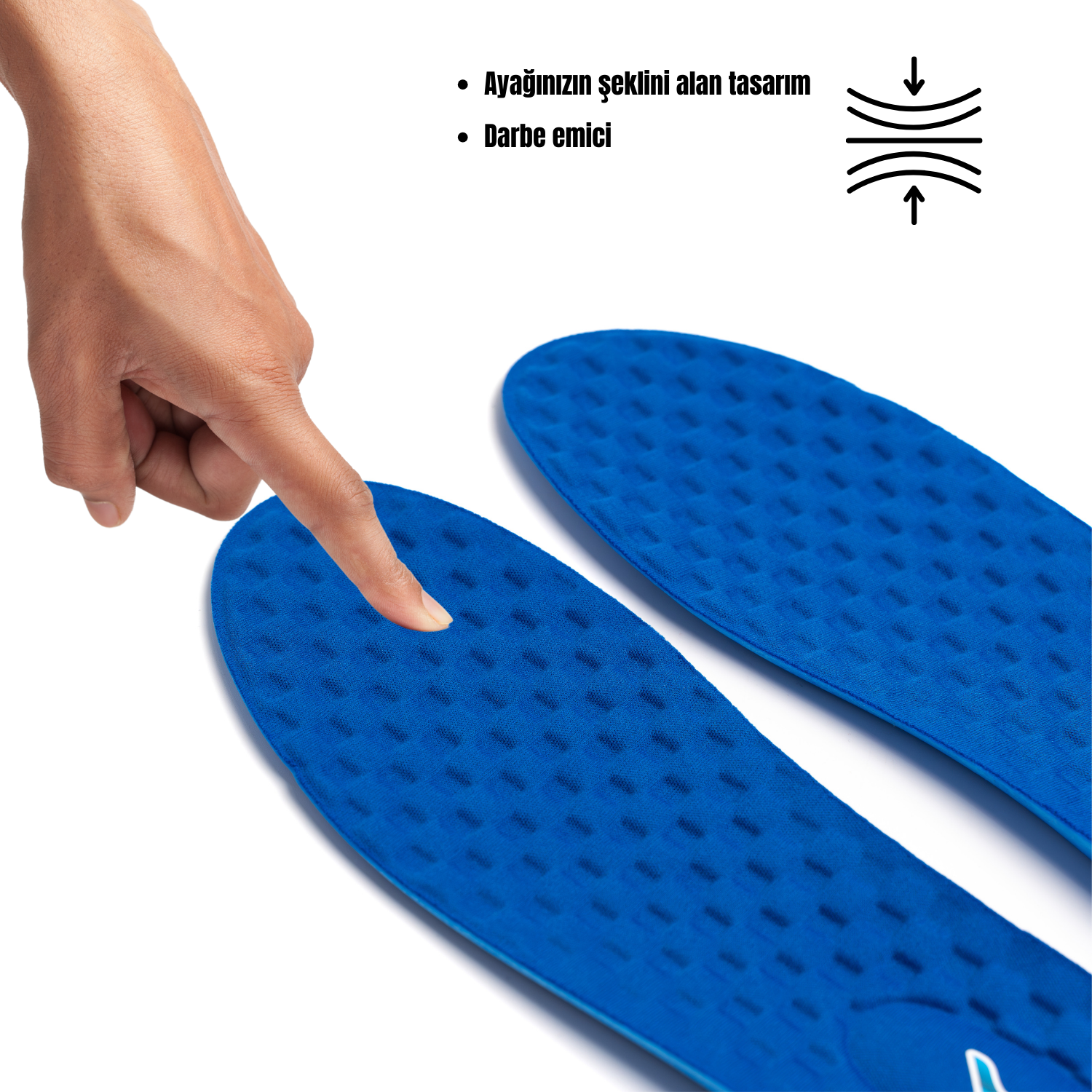 M900 Model Memory Foam Ortapedik Boy Yükseltici Unisex Tabanlık MAVİ