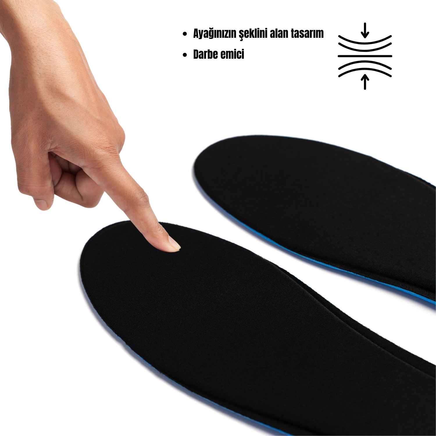 Memory Foam Ortapedik Yastıklı Unisex M800 Model Tabanlık SİYAH