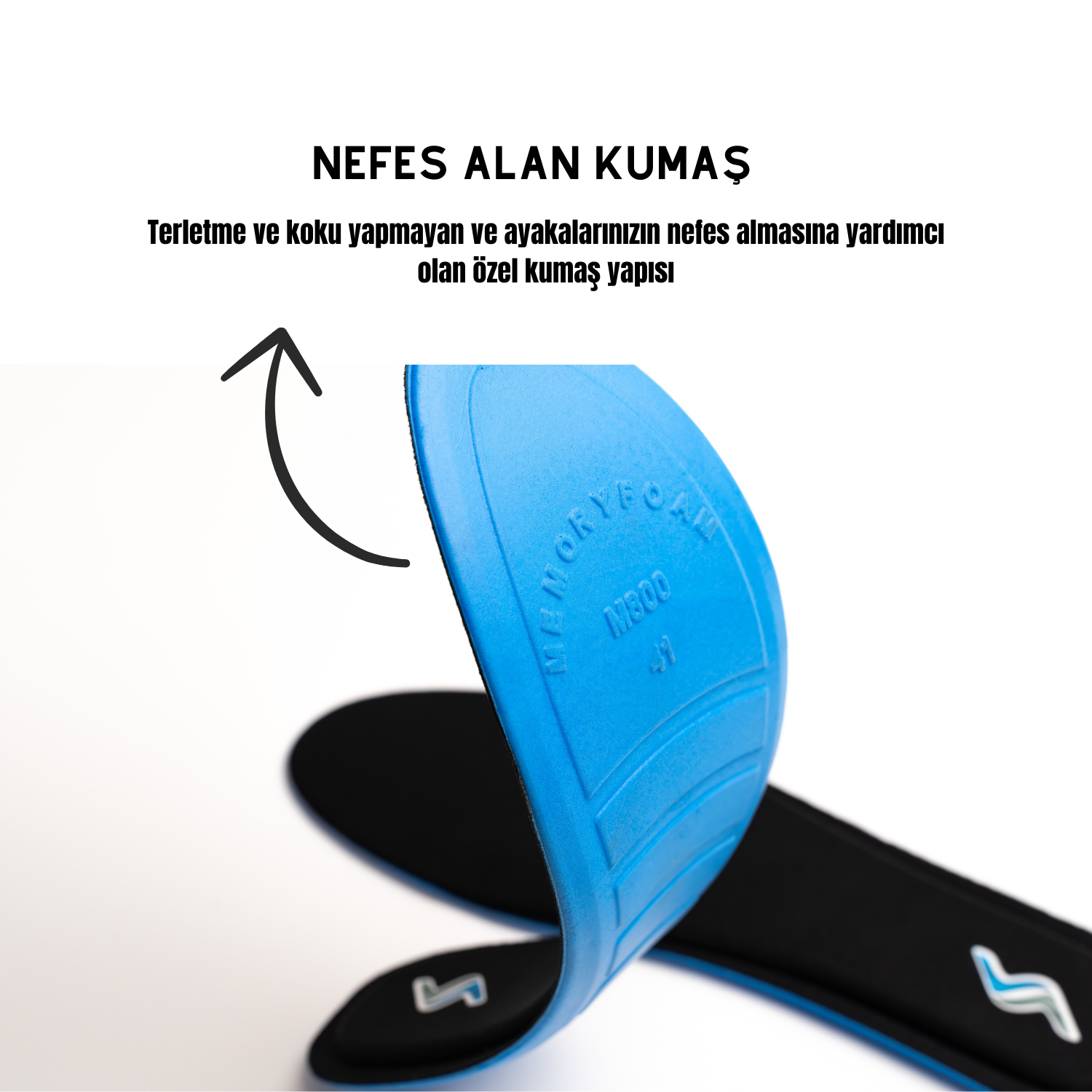 Memory Foam Ortapedik Yastıklı Unisex M800 Model Tabanlık SİYAH