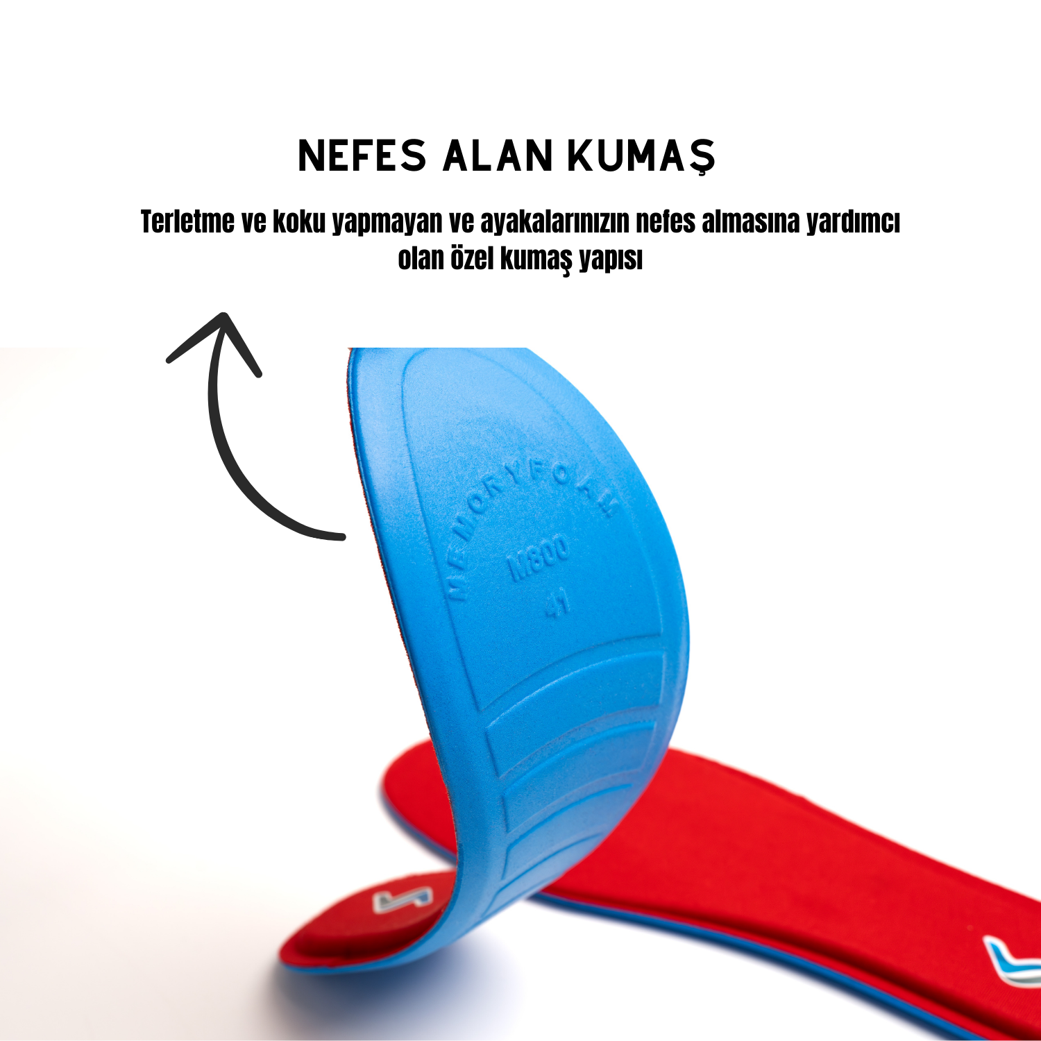 Memory Foam Ortapedik Yastıklı Unisex M800 Model Tabanlık KIRMIZI