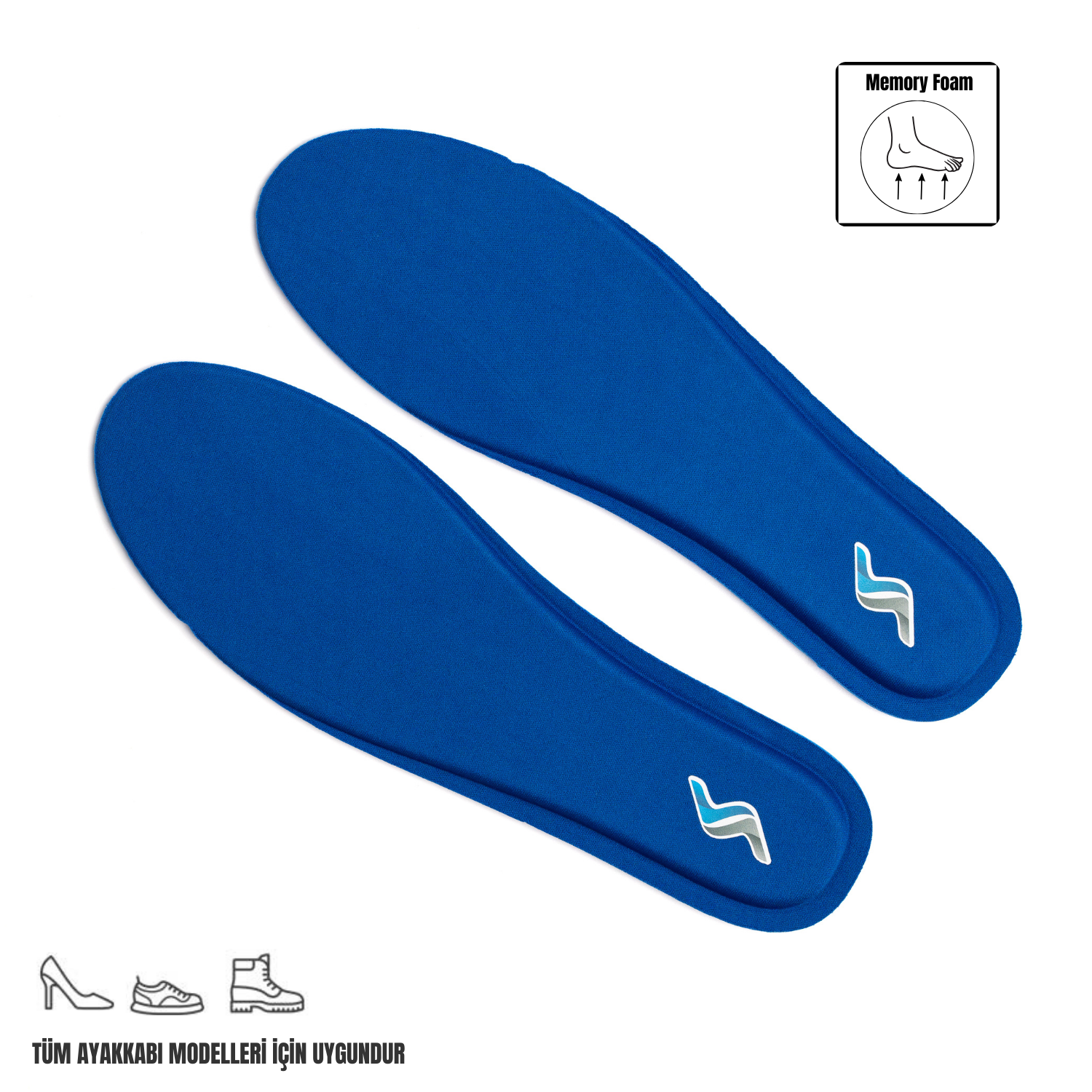 Memory Foam Ortapedik Yastıklı Unisex M800 Model Tabanlık MAVİ
