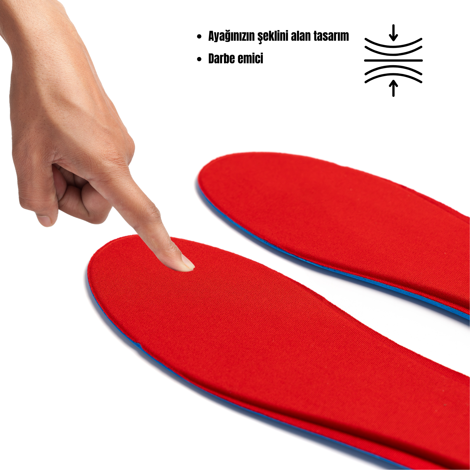 Memory Foam Ortapedik Yastıklı Unisex M800 Model Tabanlık KIRMIZI