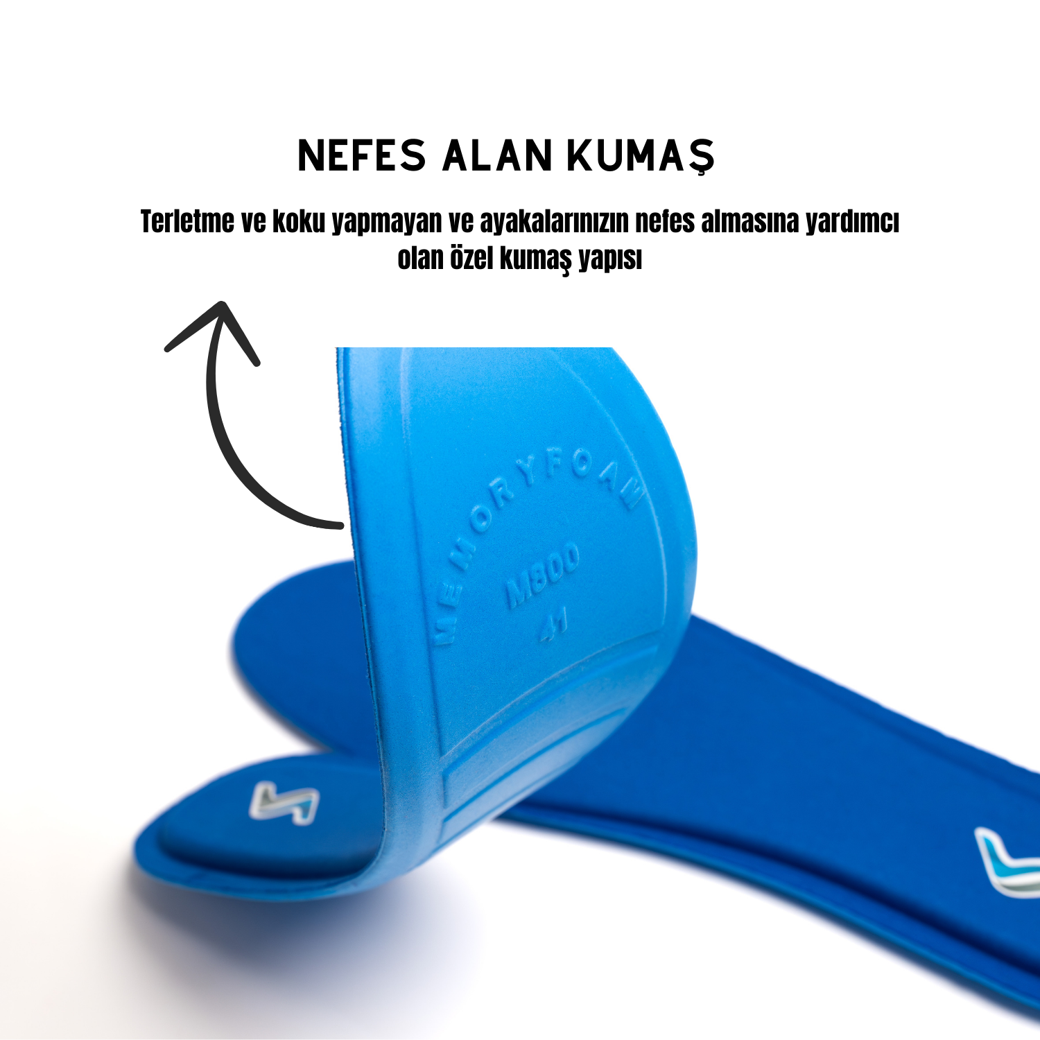 Memory Foam Ortapedik Yastıklı Unisex M800 Model Tabanlık MAVİ