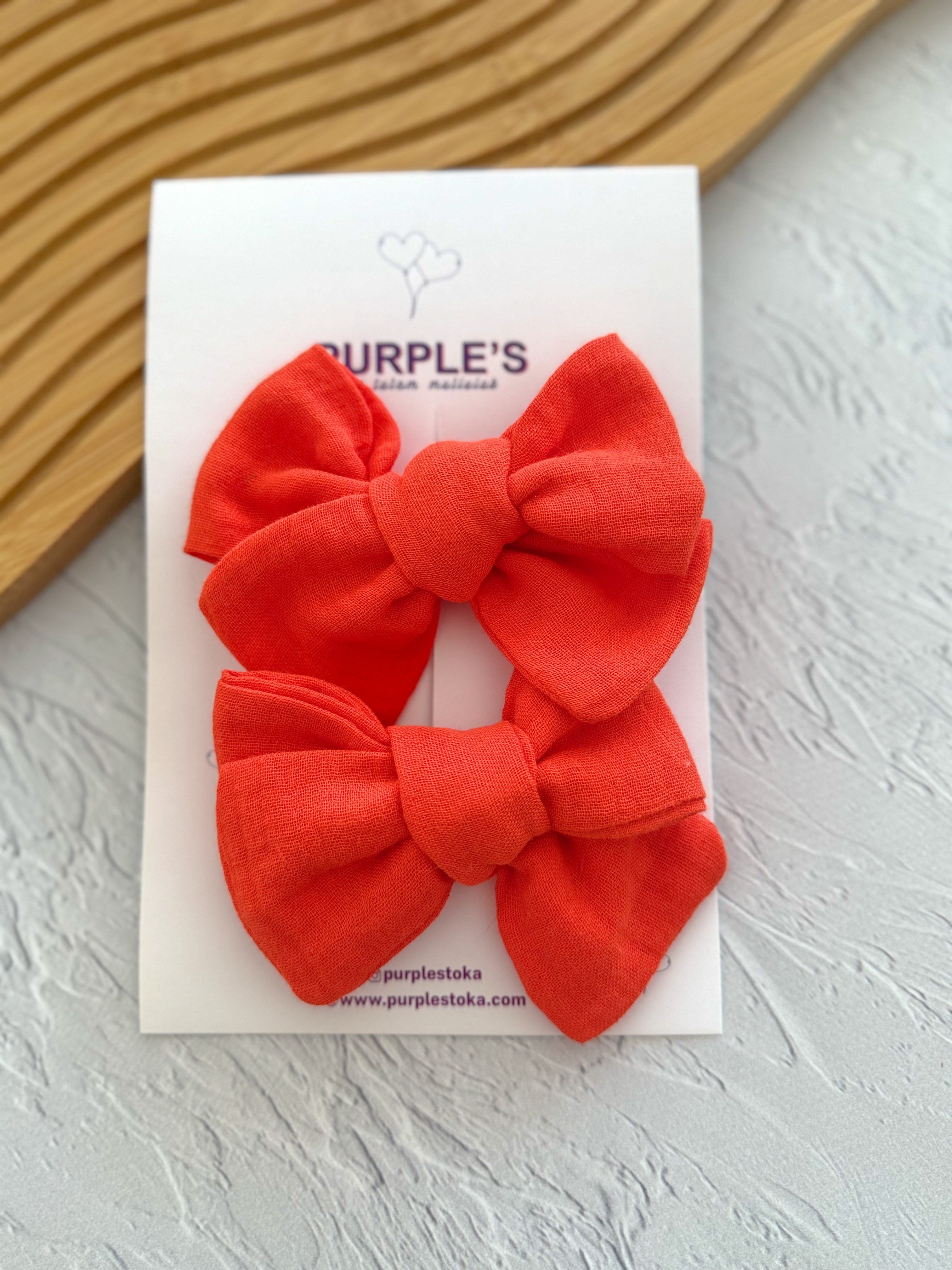 % 100 El İşçiliği Müslin  Fiyonk Klips Çiftli 