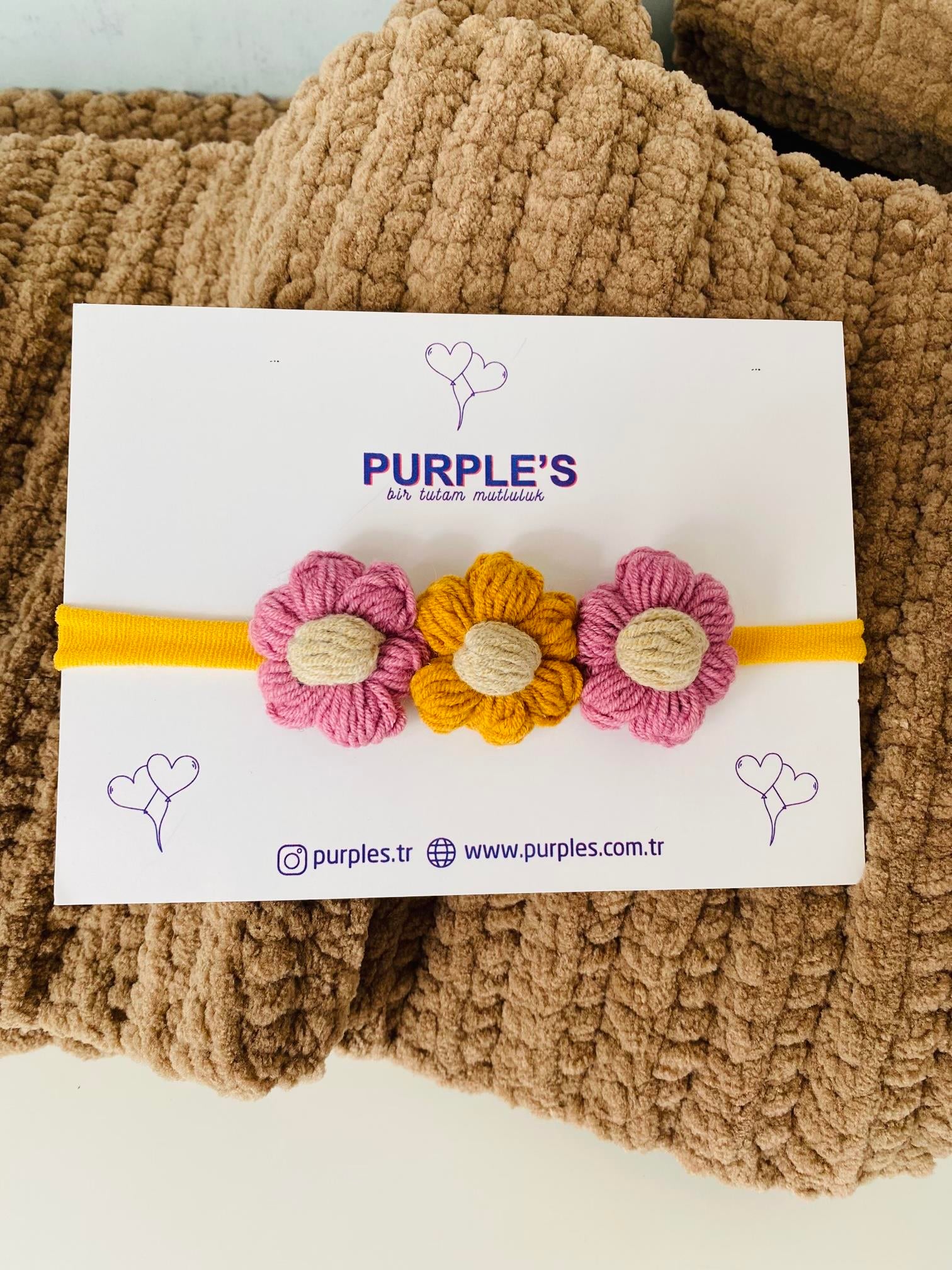 Auntum Flowers Headband Pink