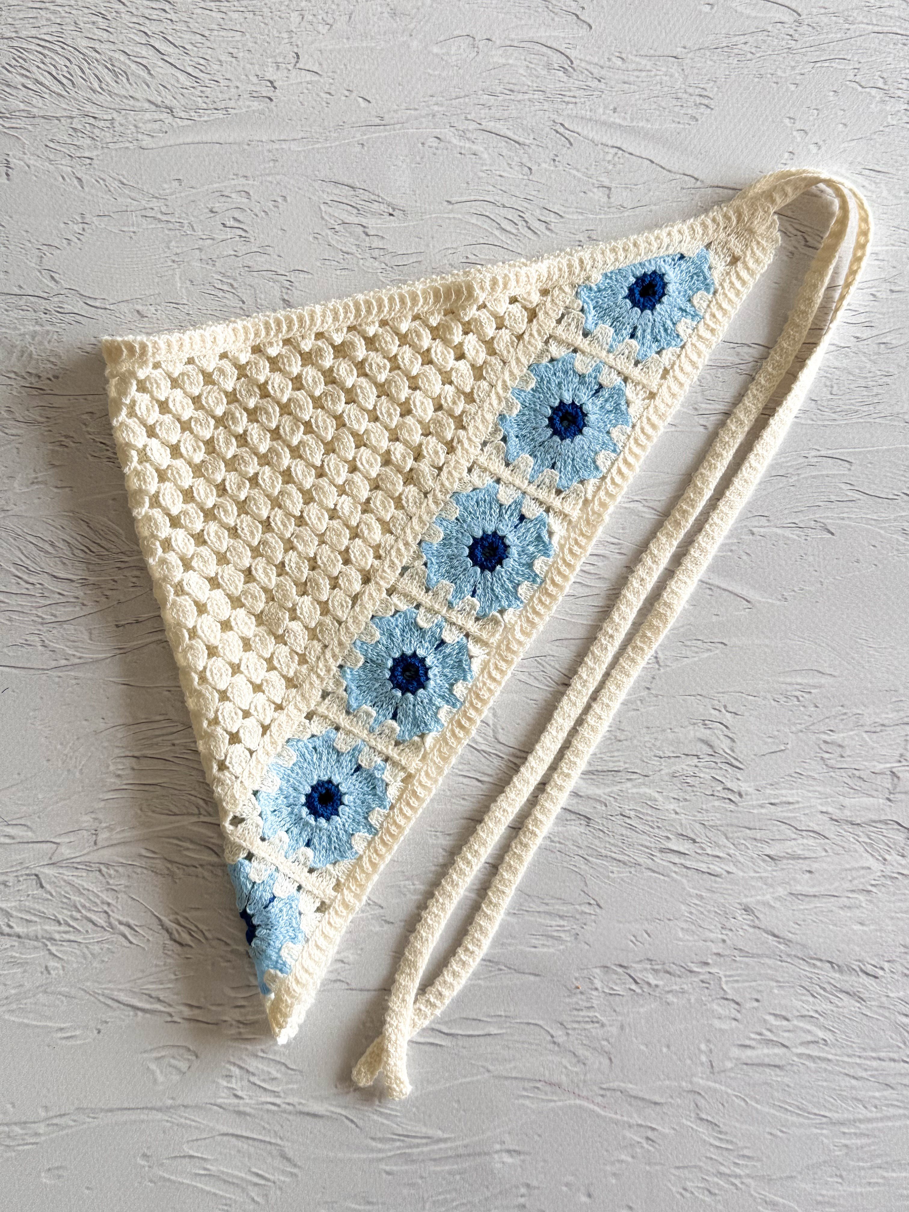 Bohem Örme Ayçiçeği Figürlü Pamuklu Bandana 