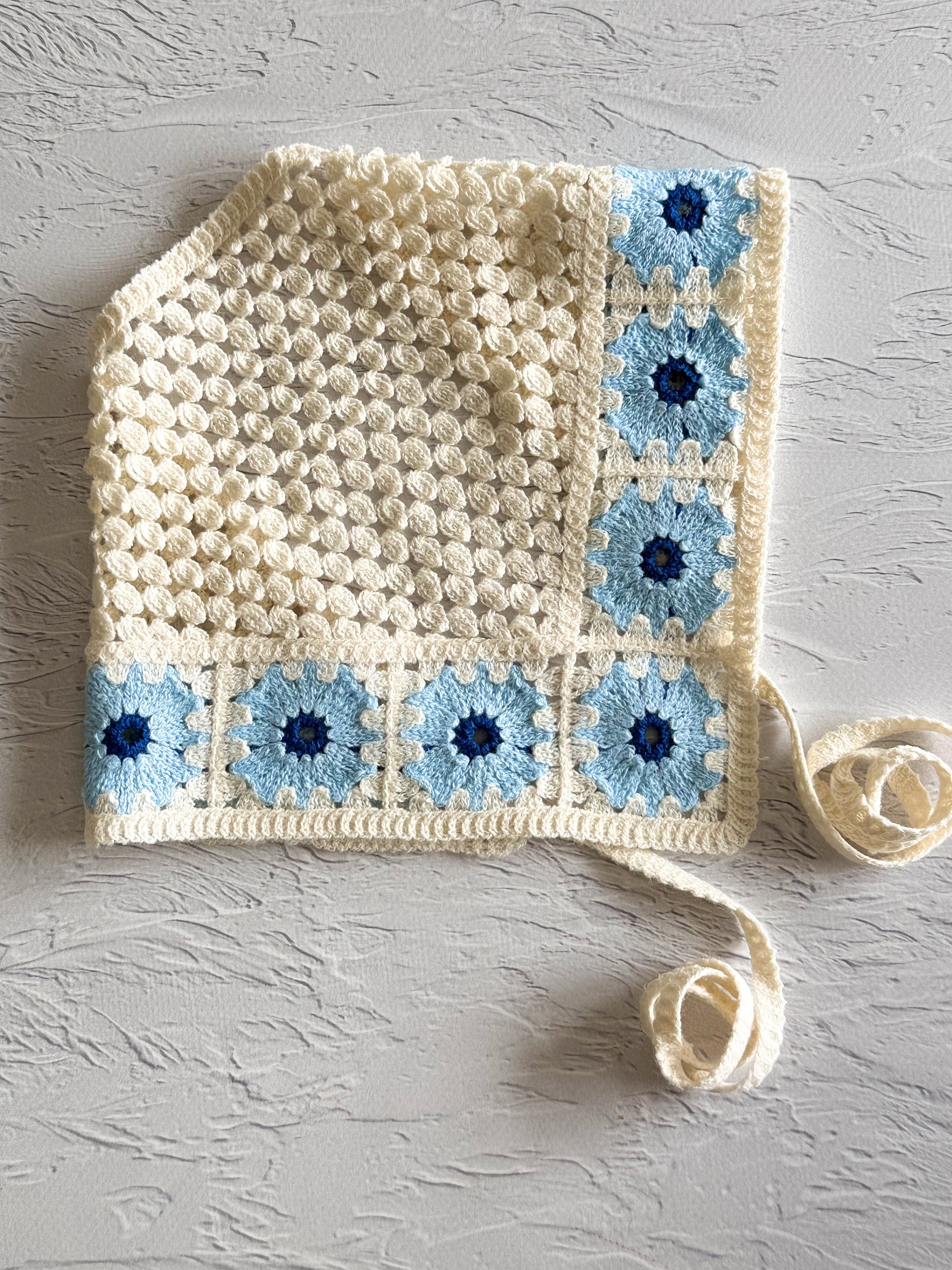 Bohem Örme Ayçiçeği Figürlü Pamuklu Bandana 