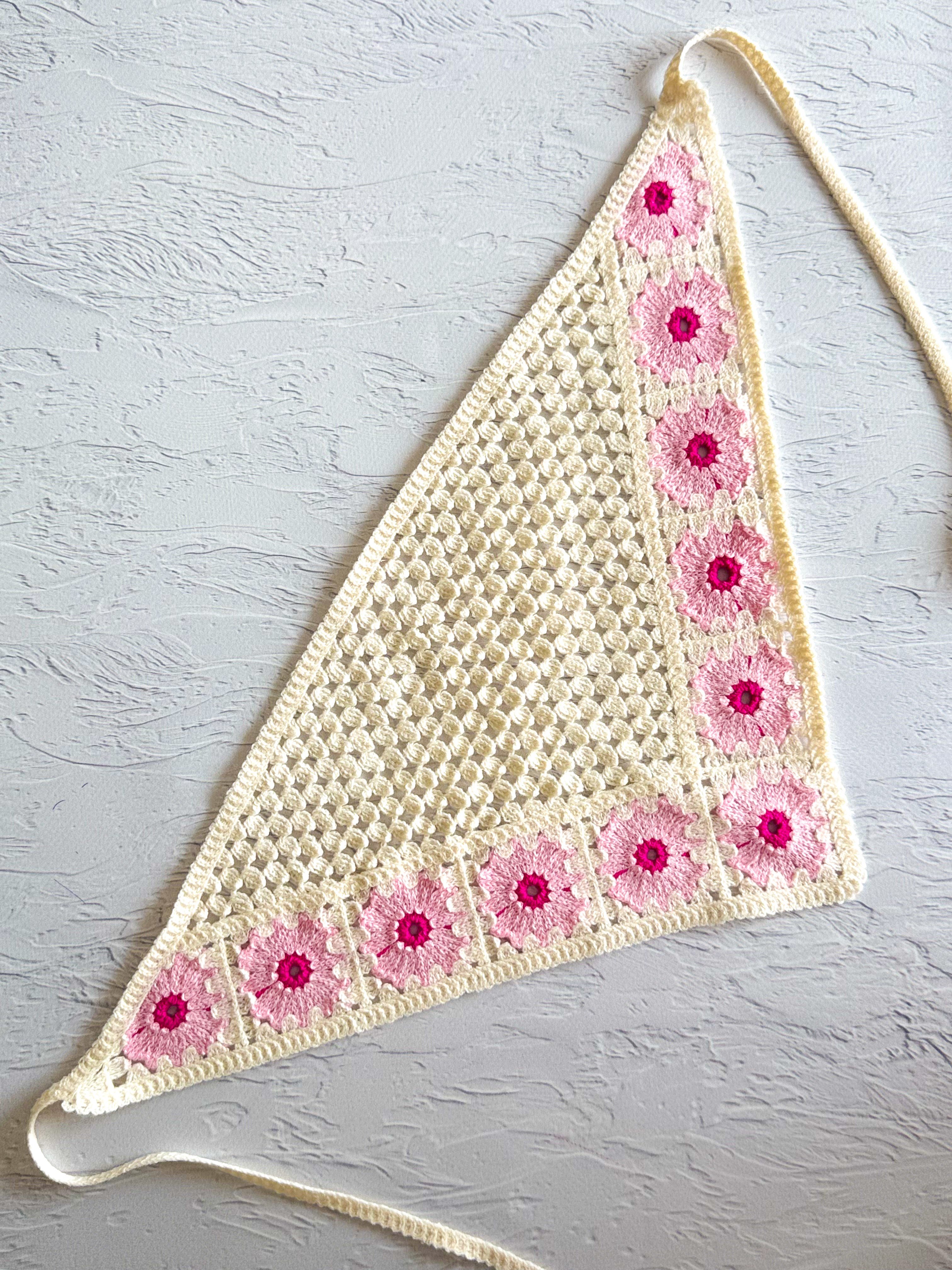 Bohem Örme Ayçiçeği Figürlü Pamuklu Bandana 